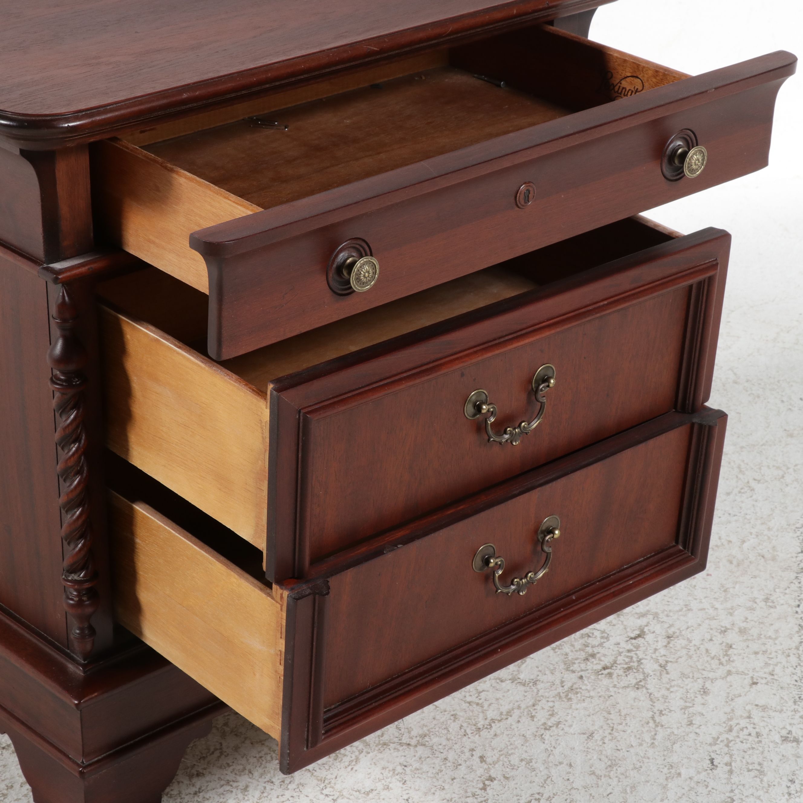 Pair of Lexington Furniture "Vestiges" Commode Nightstands, Late 20th Century