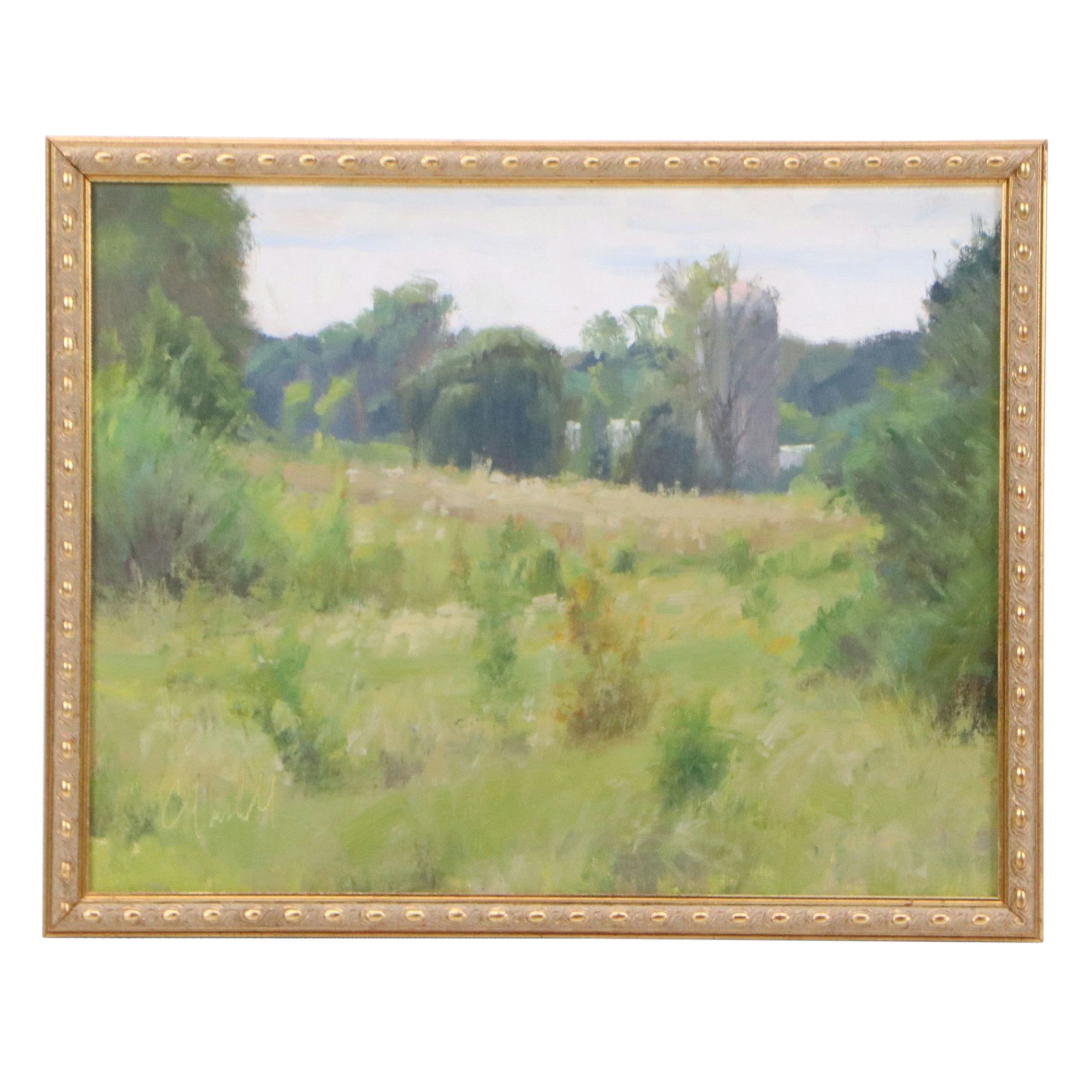 Chuck Marshall Pastoral Landscape Oil Painting "Hidden Farm," 2018