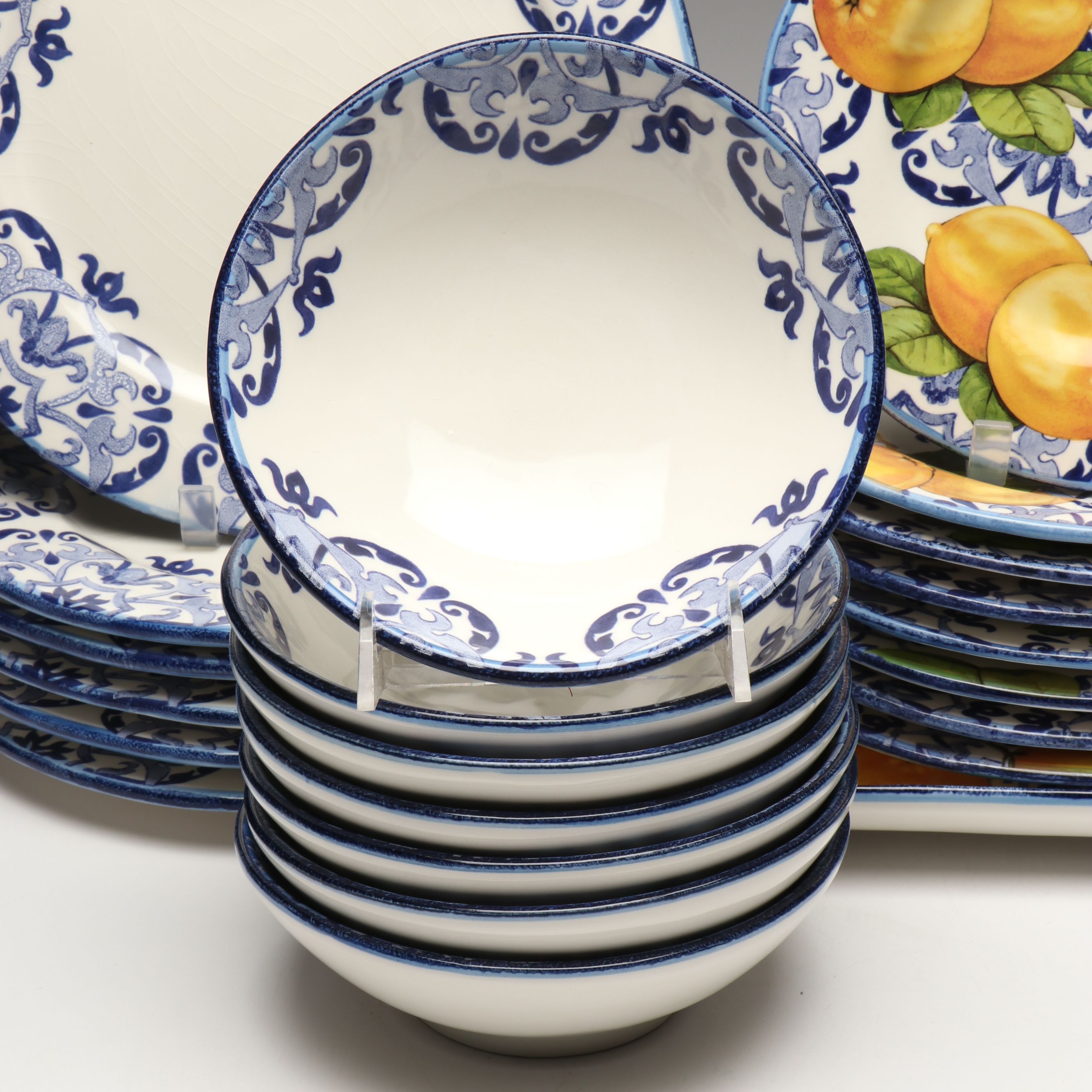 Sur La Table, Williams-Sonoma, and Heinen Delfts Blauw Ceramic Dinnerware