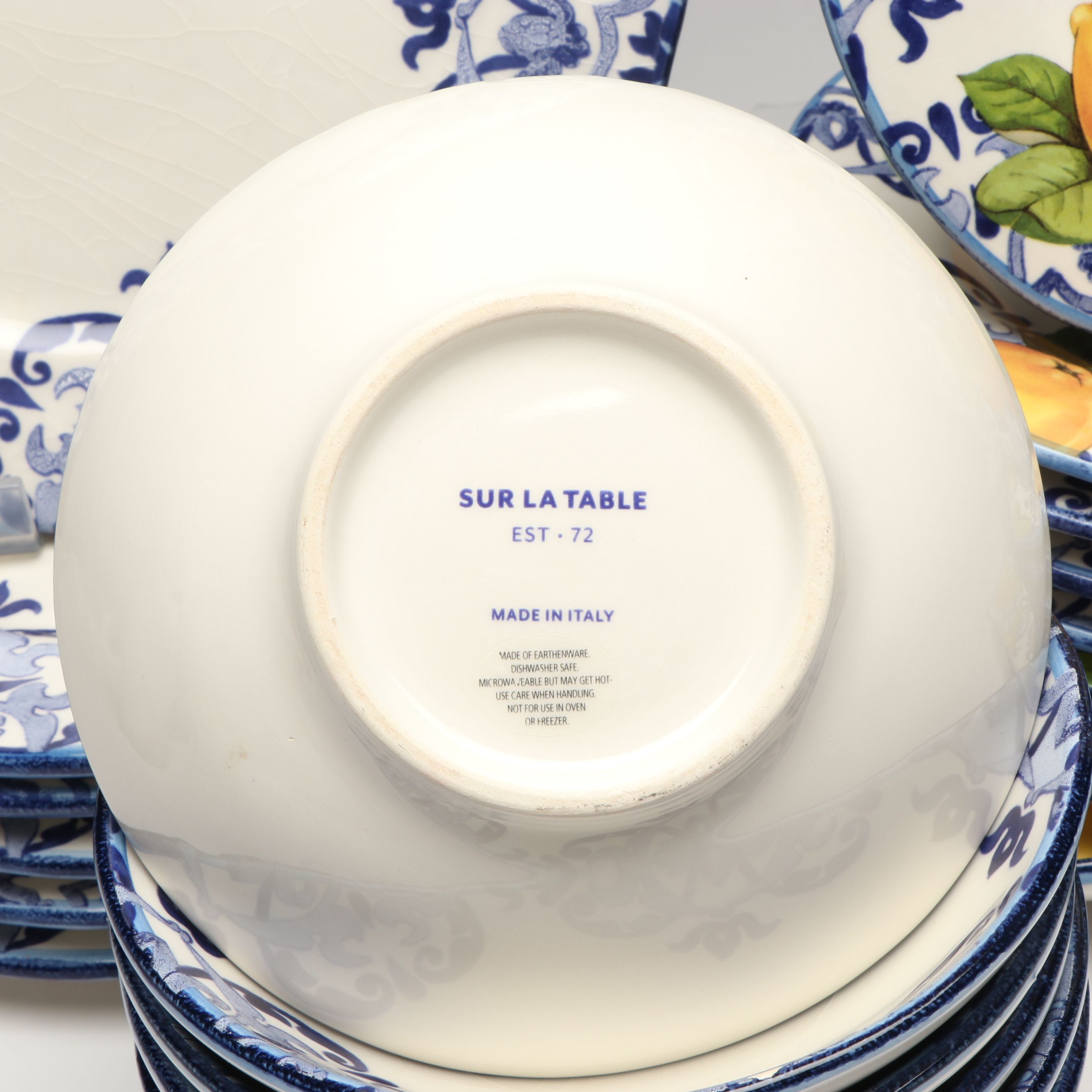 Sur La Table, Williams-Sonoma, and Heinen Delfts Blauw Ceramic Dinnerware