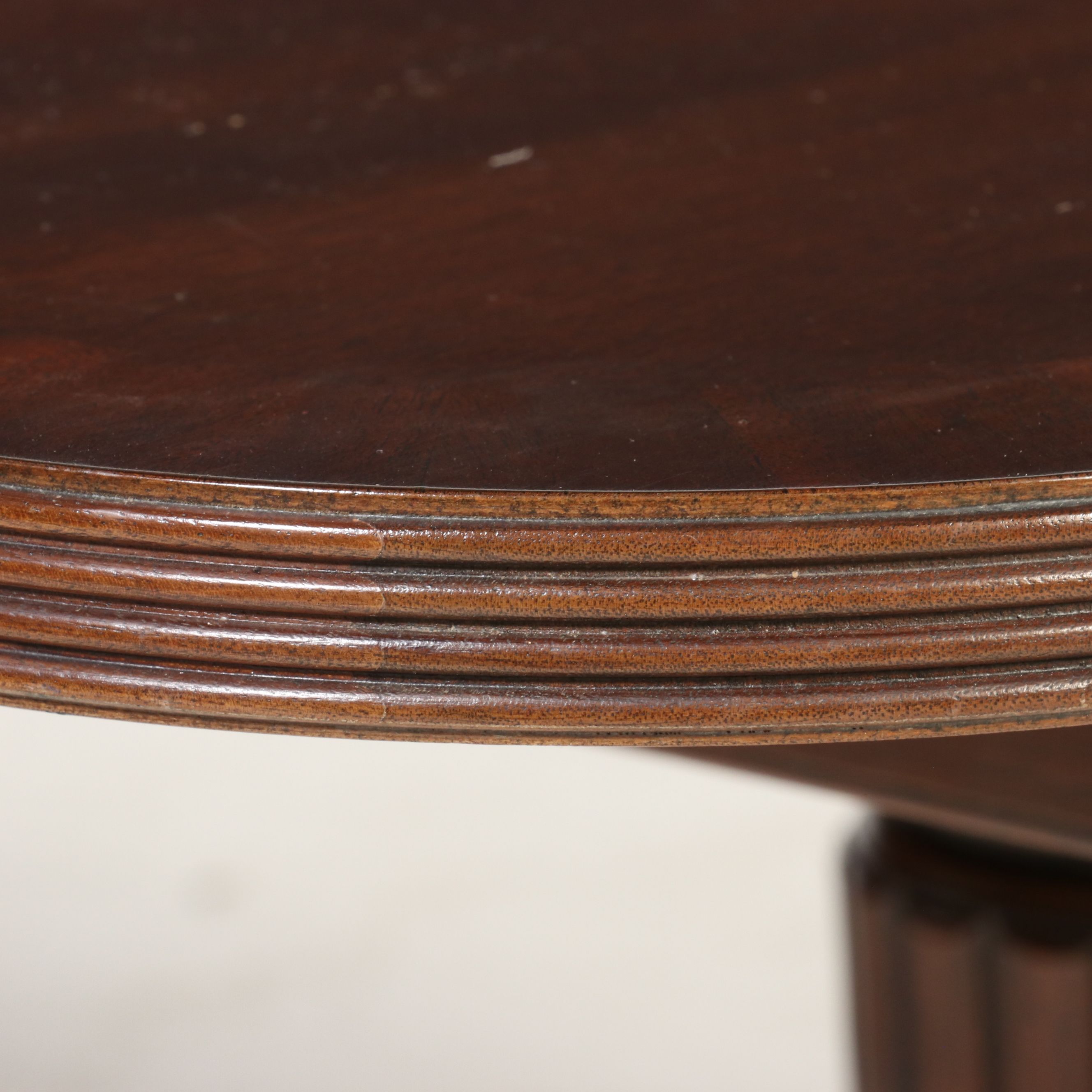 Knob Creek Neoclassical Style Banded Mahogany Double Pedestal Dining Table