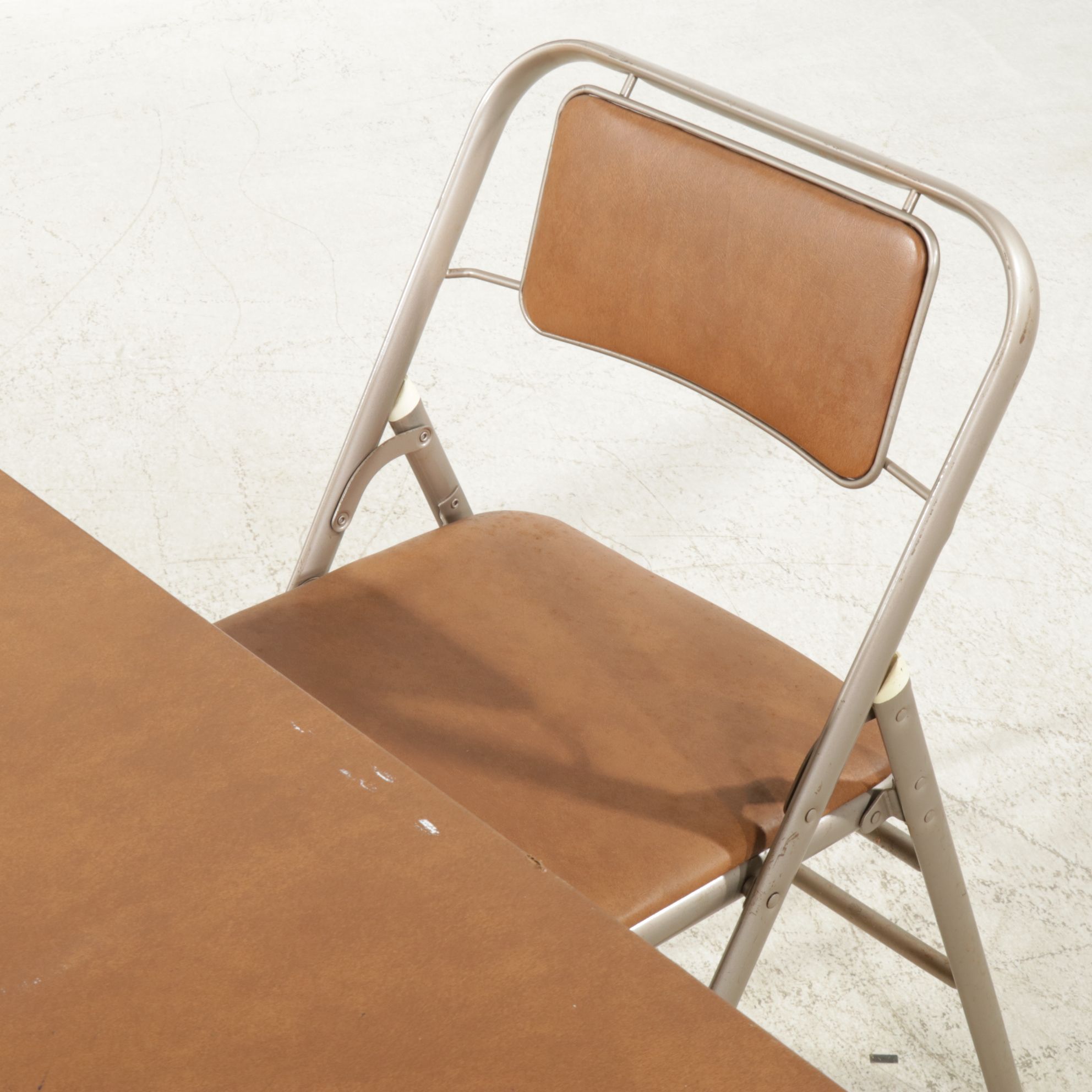 Samsonite Folding Card Table and Four Chairs, Mid-20th Century