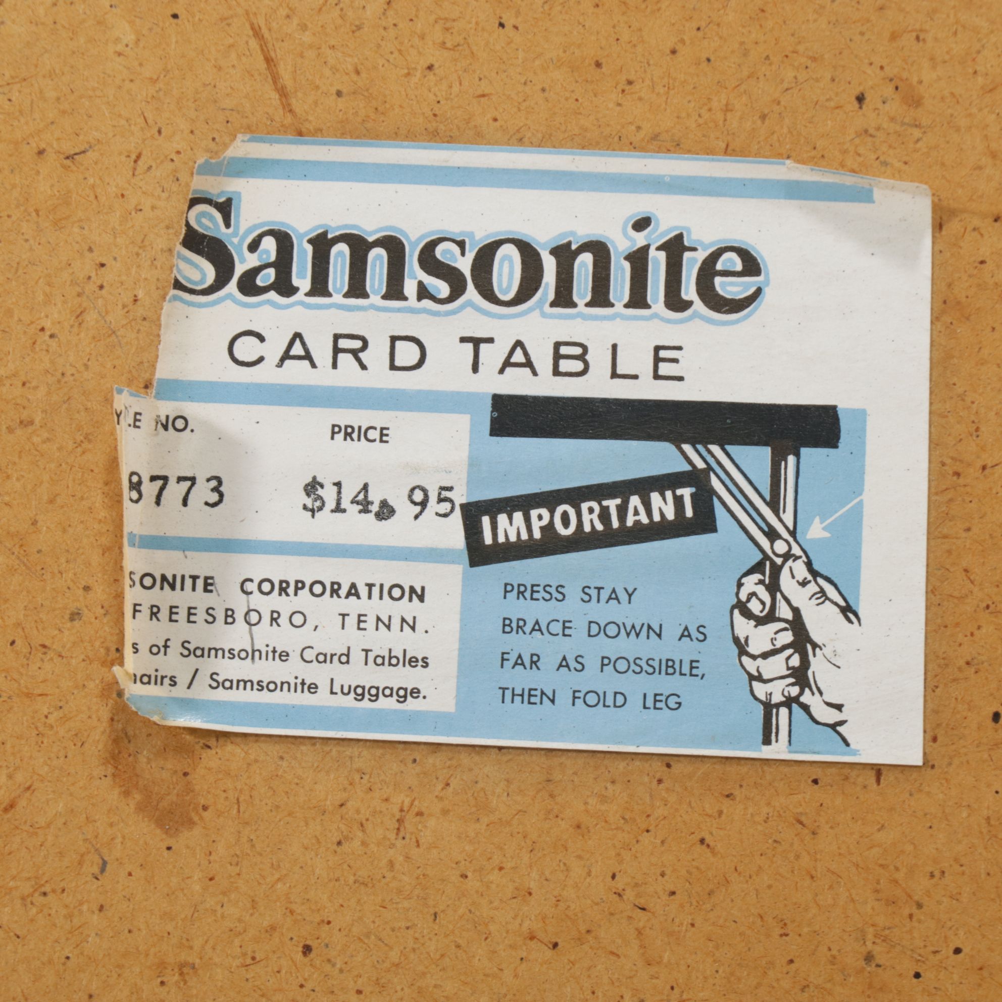 Samsonite Folding Card Table and Four Chairs, Mid-20th Century