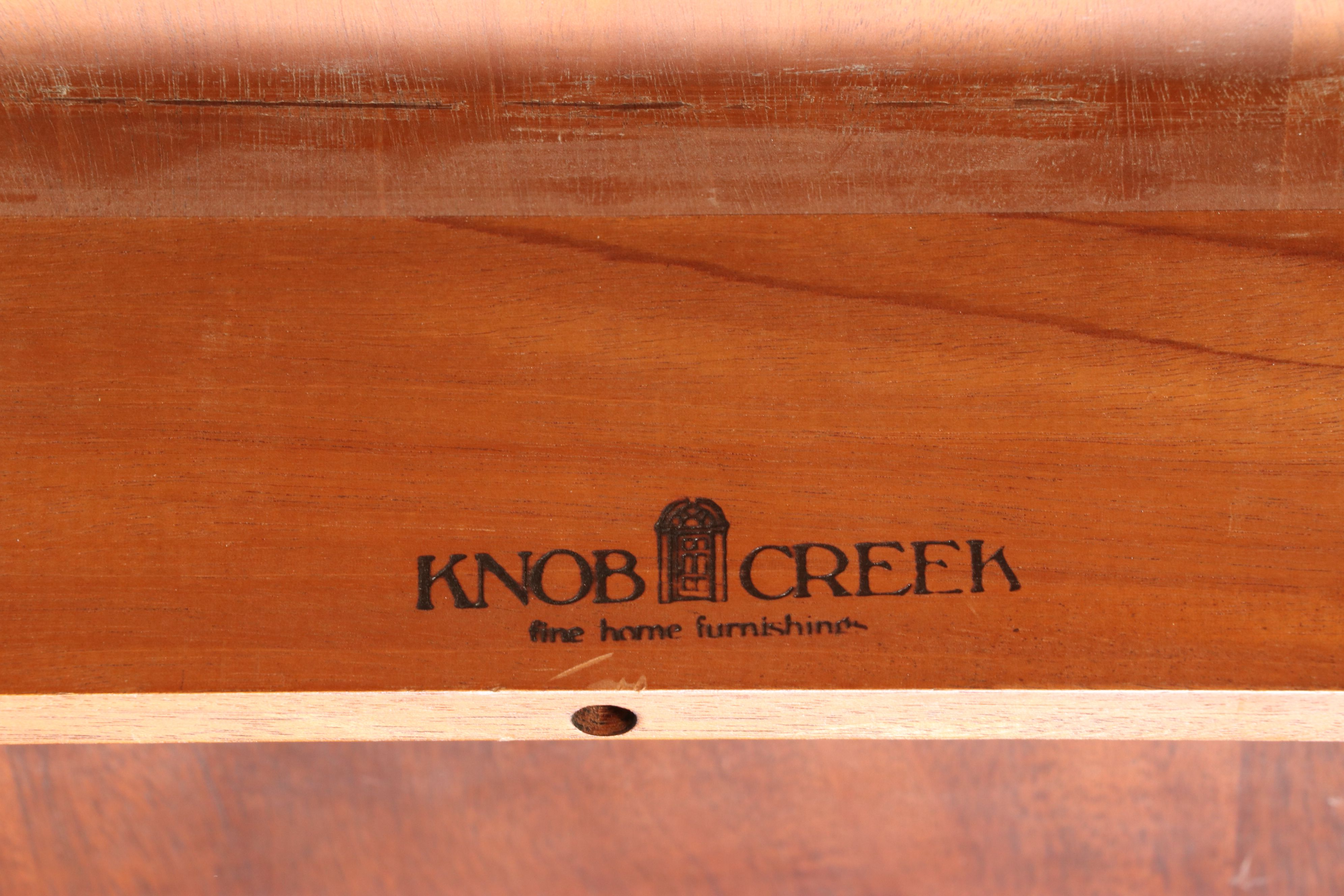 Knob Creek Neoclassical Style Banded Mahogany Double Pedestal Dining Table