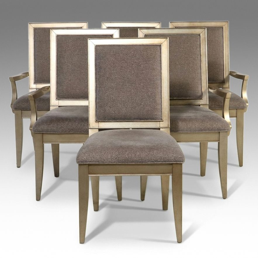 Set of Six Contemporary Neoclassical Style Dining Chairs