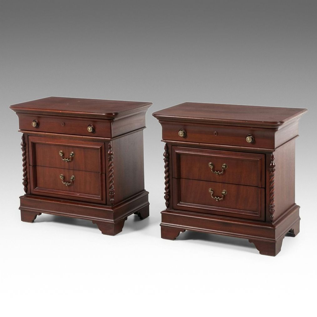 Pair of Lexington Furniture "Vestiges" Commode Nightstands, Late 20th Century