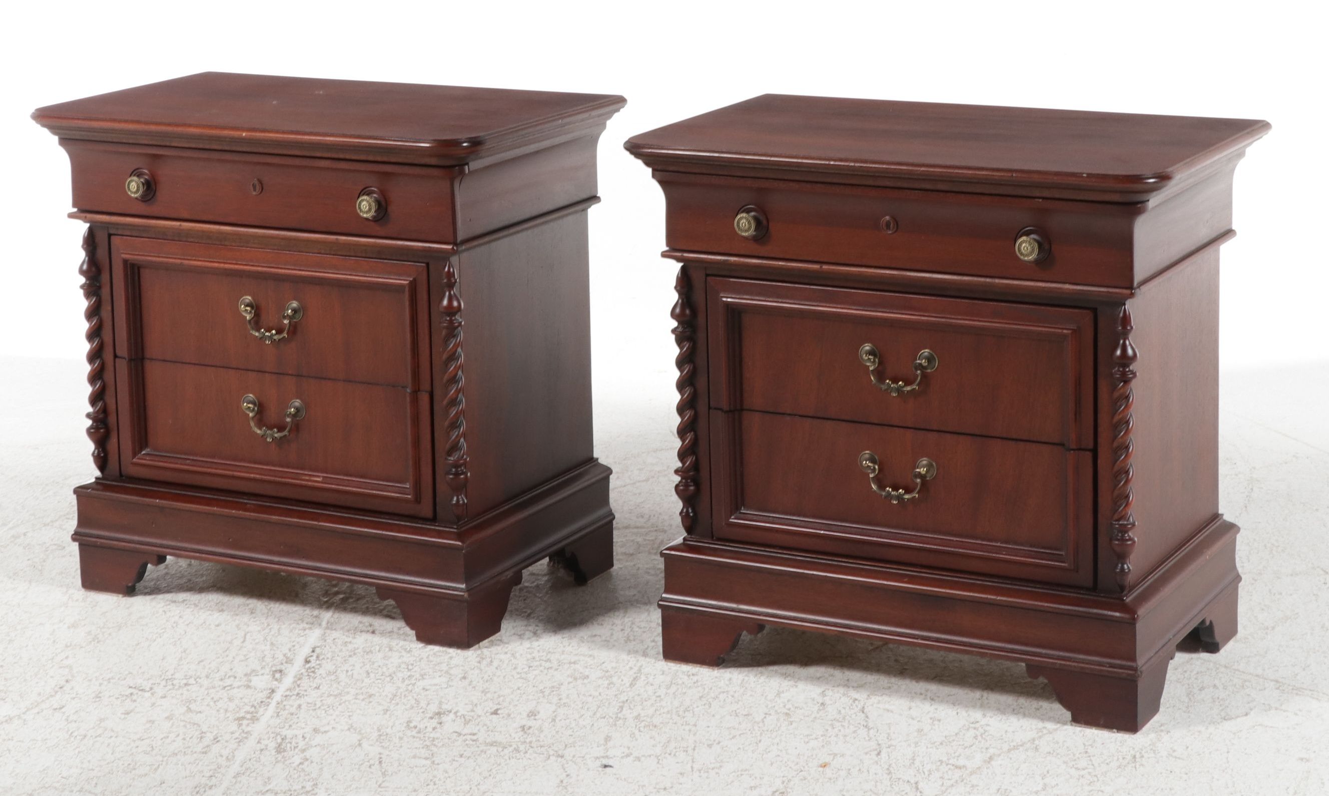 Pair of Lexington Furniture "Vestiges" Commode Nightstands, Late 20th Century
