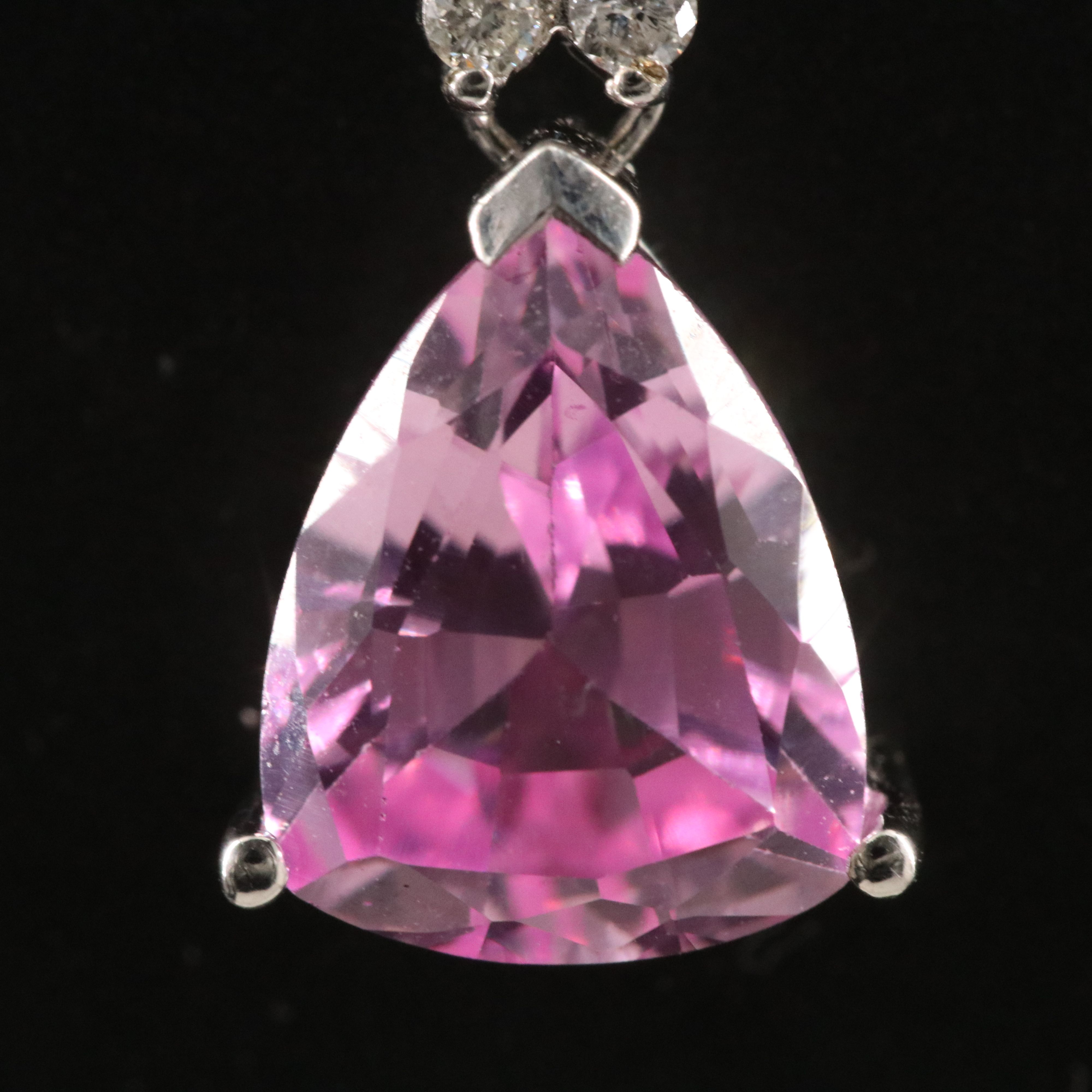 10K Pink Sapphire and Diamond Pendant