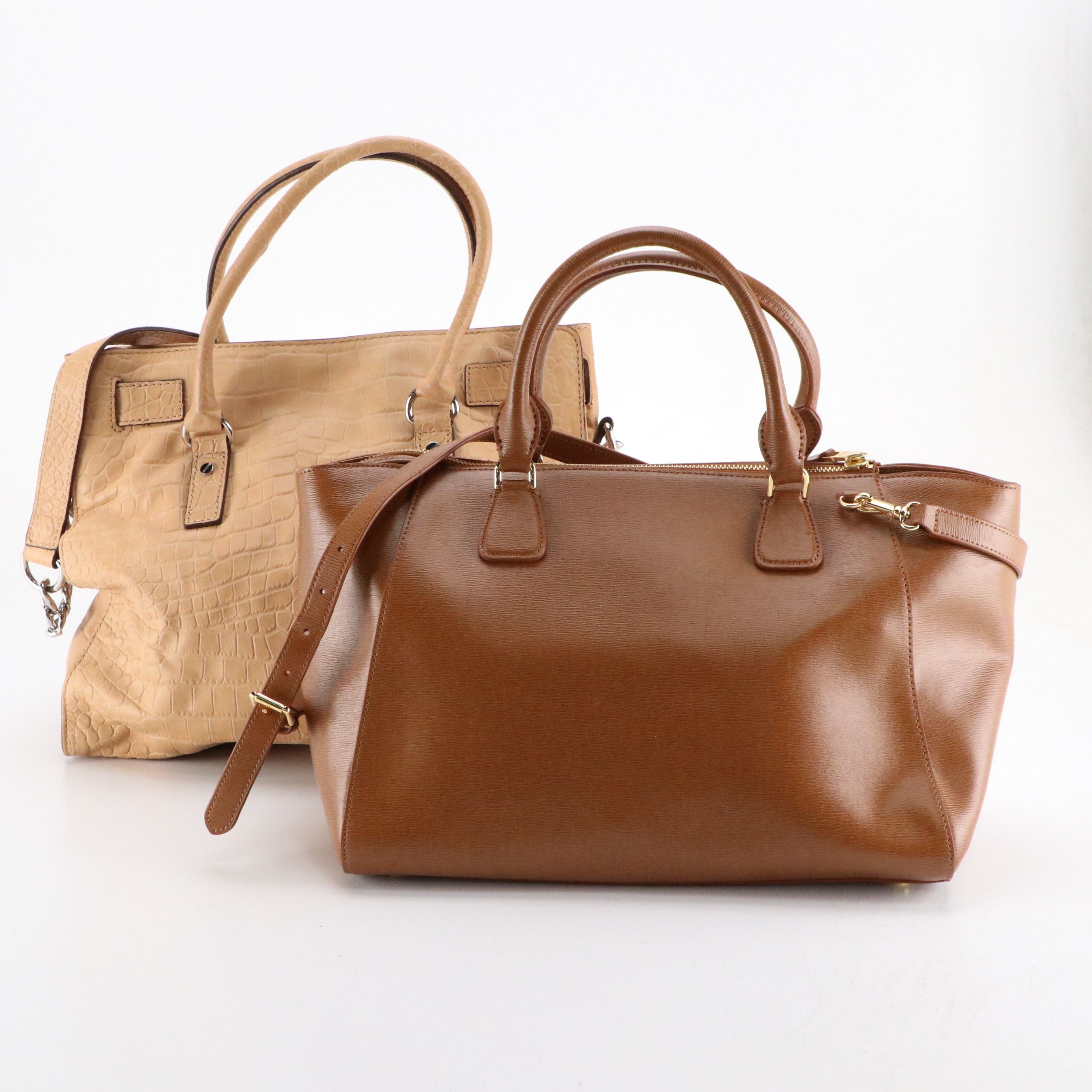 Lauren Ralph Lauren Newbury Stefanie Zip Satchel and Michael Kors Hamilton Bag