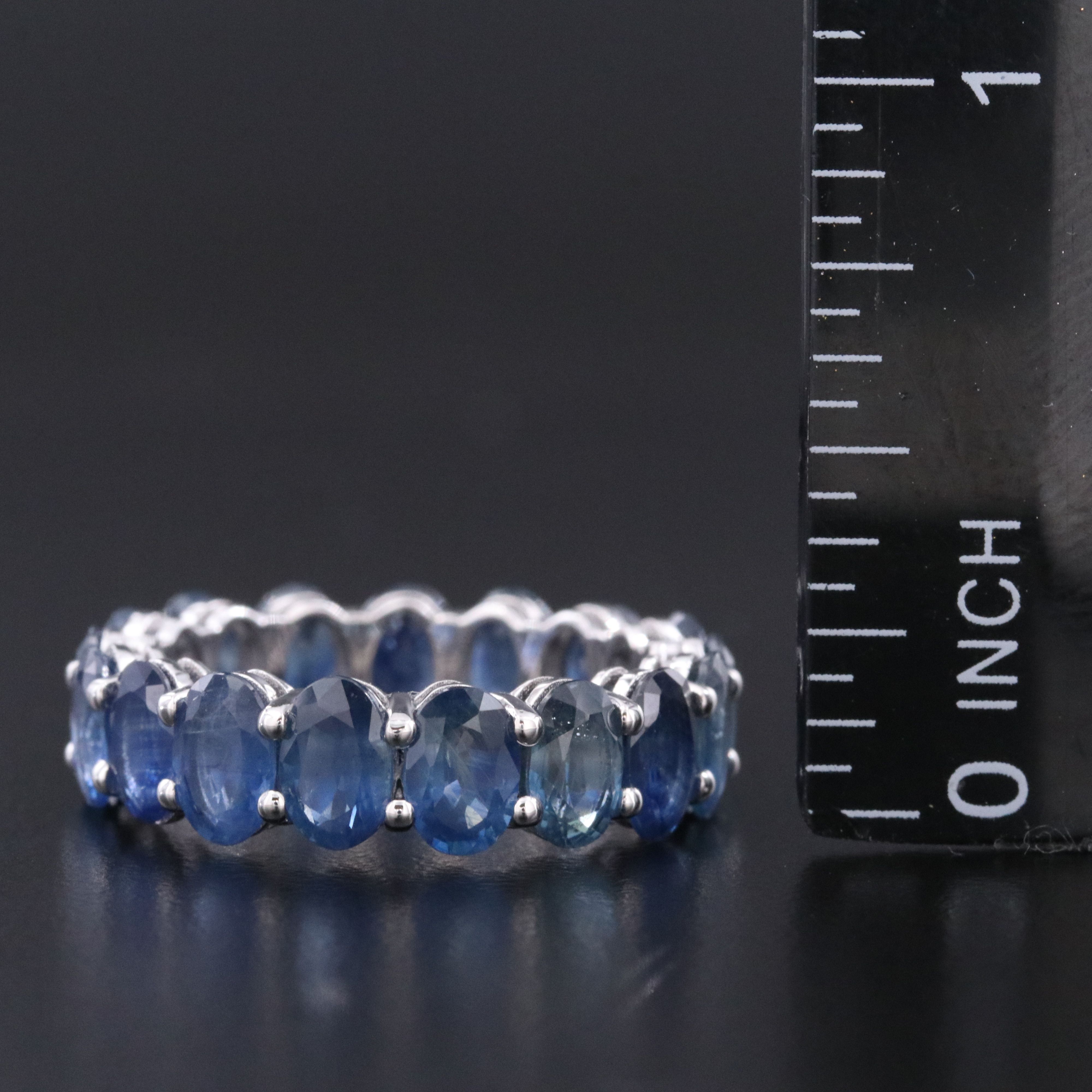14K Sapphire Eternity Band with IGI Jewelry Report