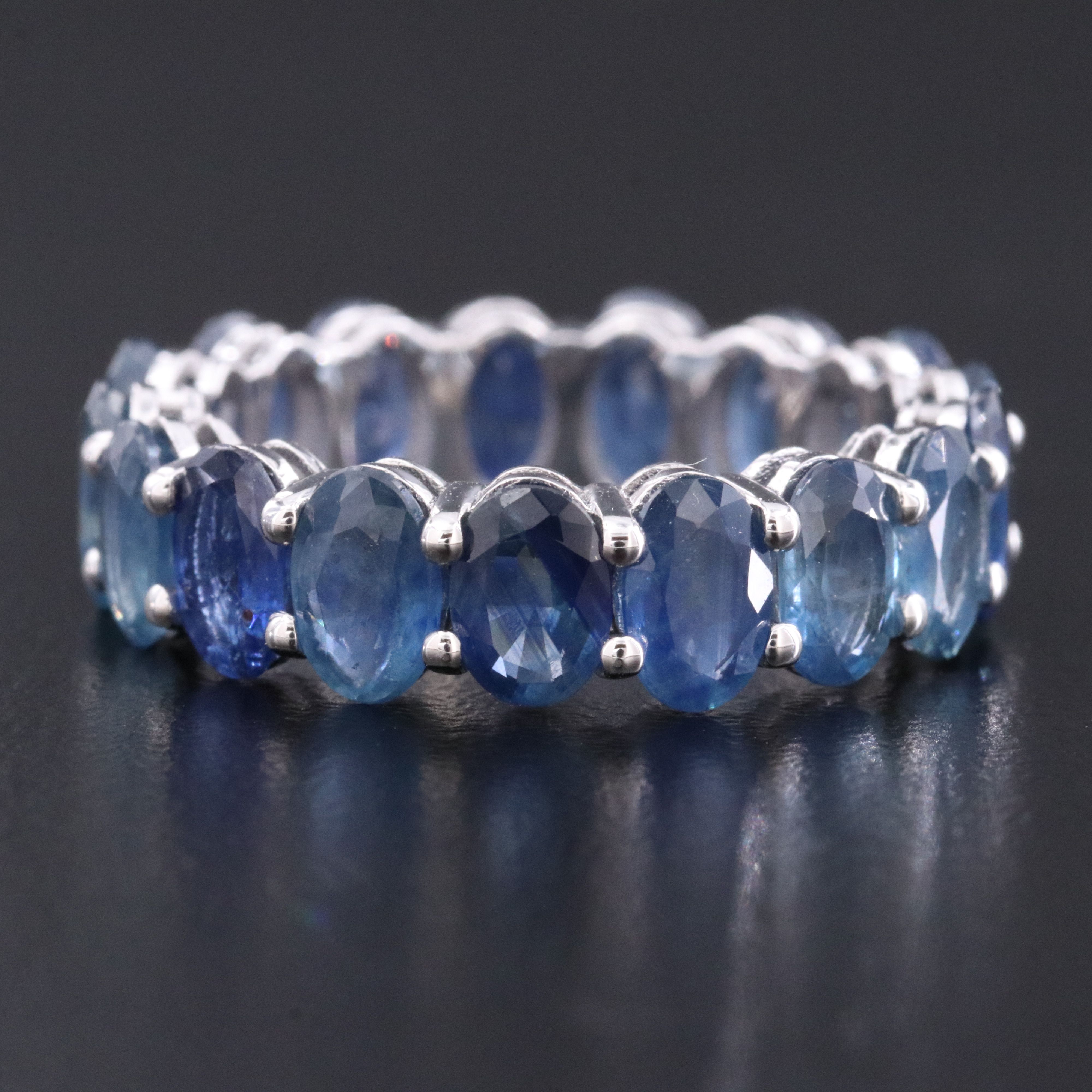 14K Sapphire Eternity Band with IGI Jewelry Report