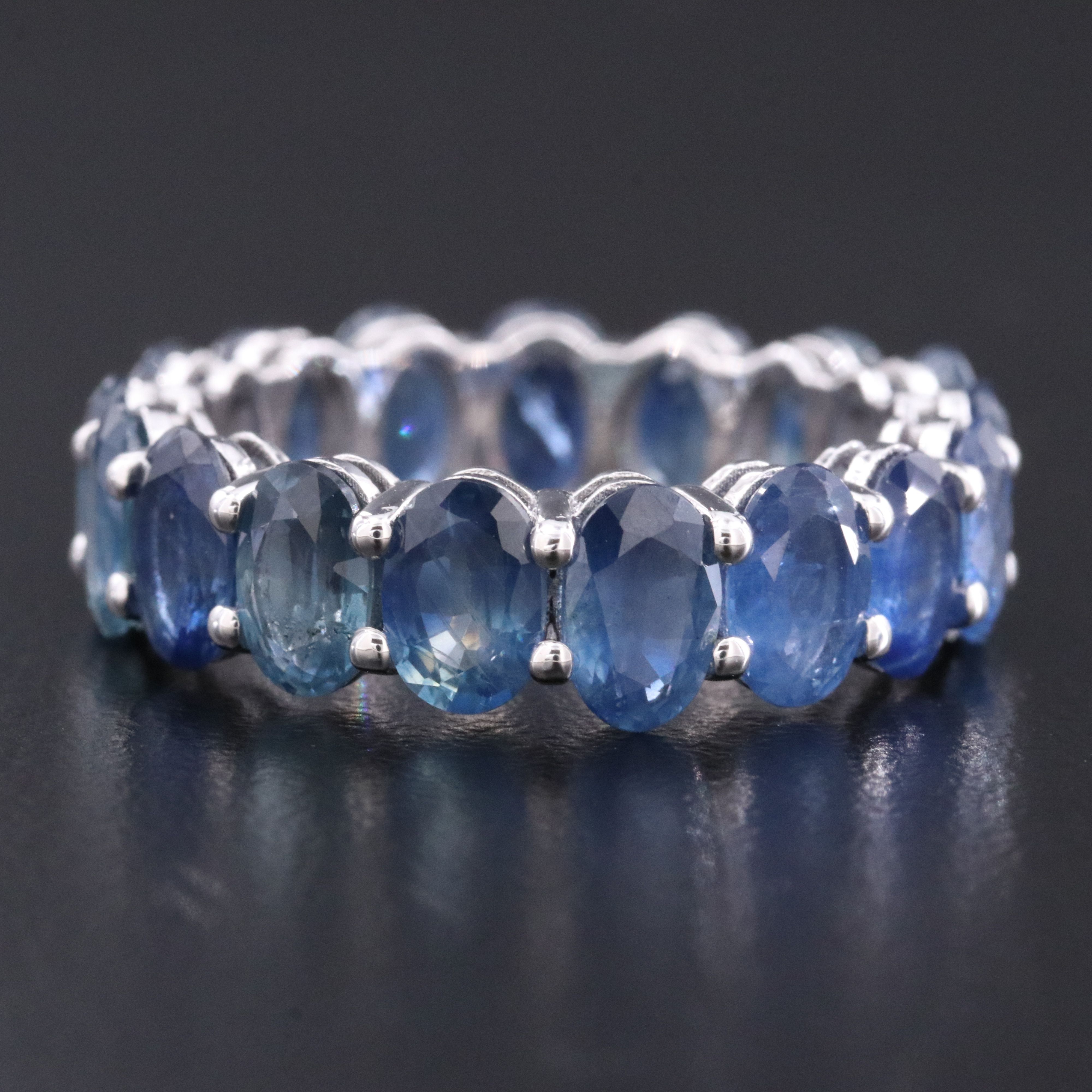 14K Sapphire Eternity Band with IGI Jewelry Report