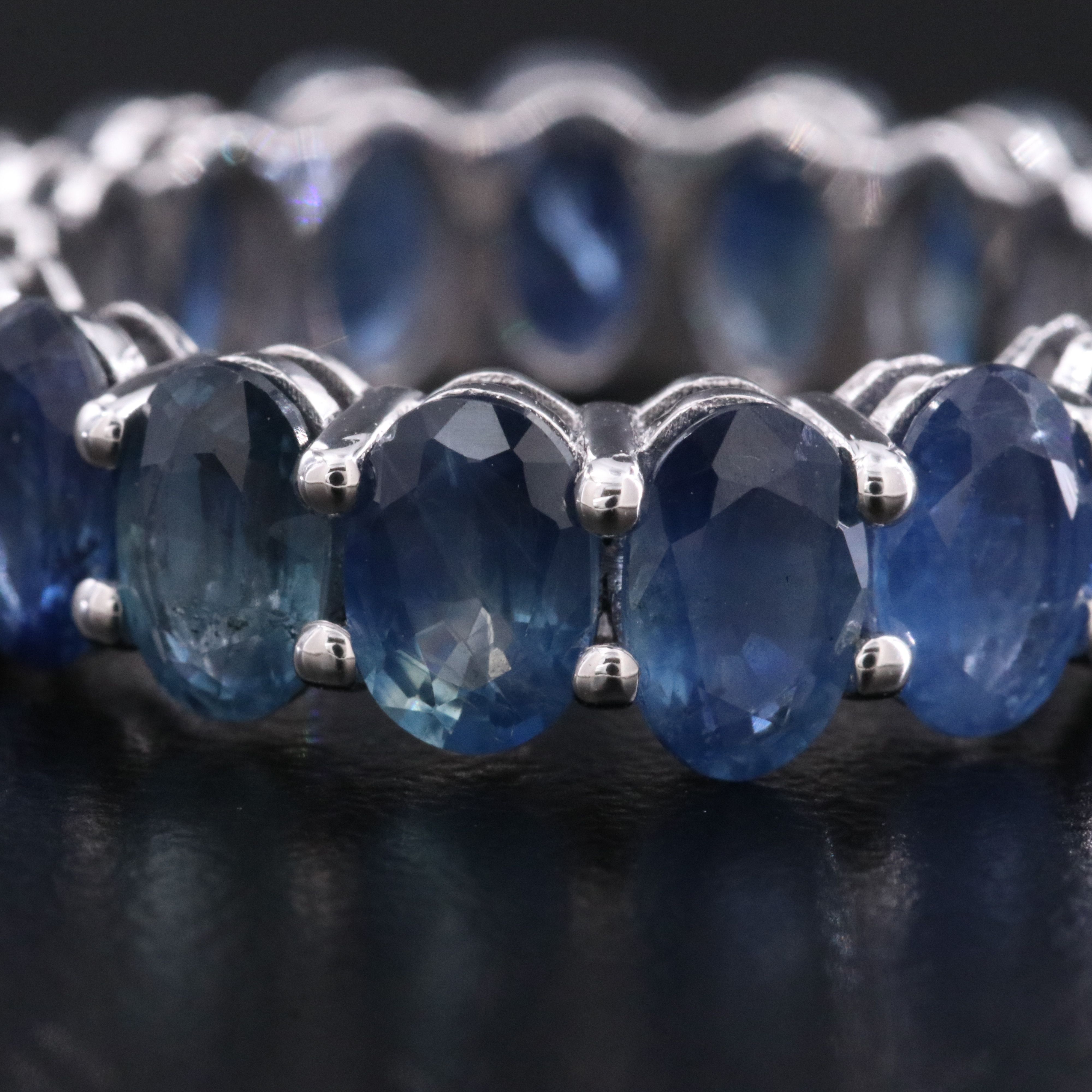 14K Sapphire Eternity Band with IGI Jewelry Report