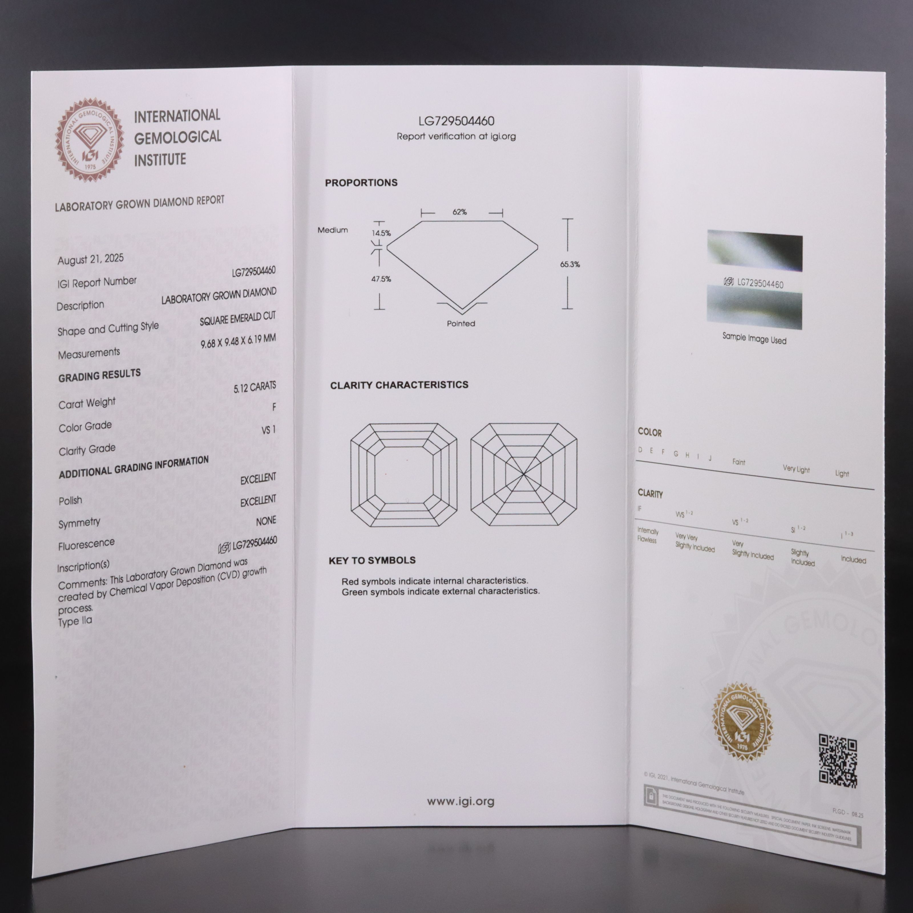 18K 5.66 CTW Lab Grown Diamond Ring with IGI Report