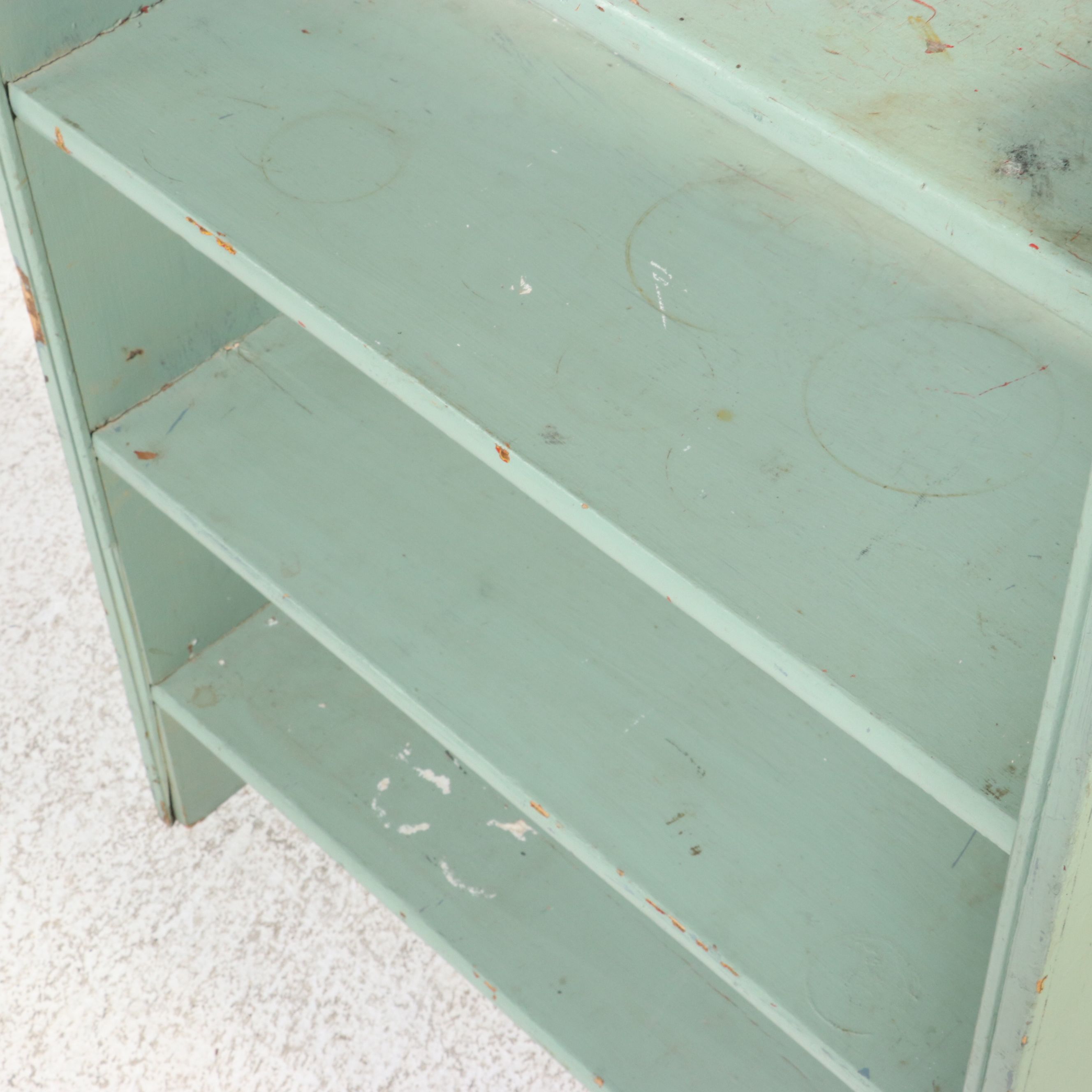 Primitive Painted Pine Utility Shelf, Late 19th Century