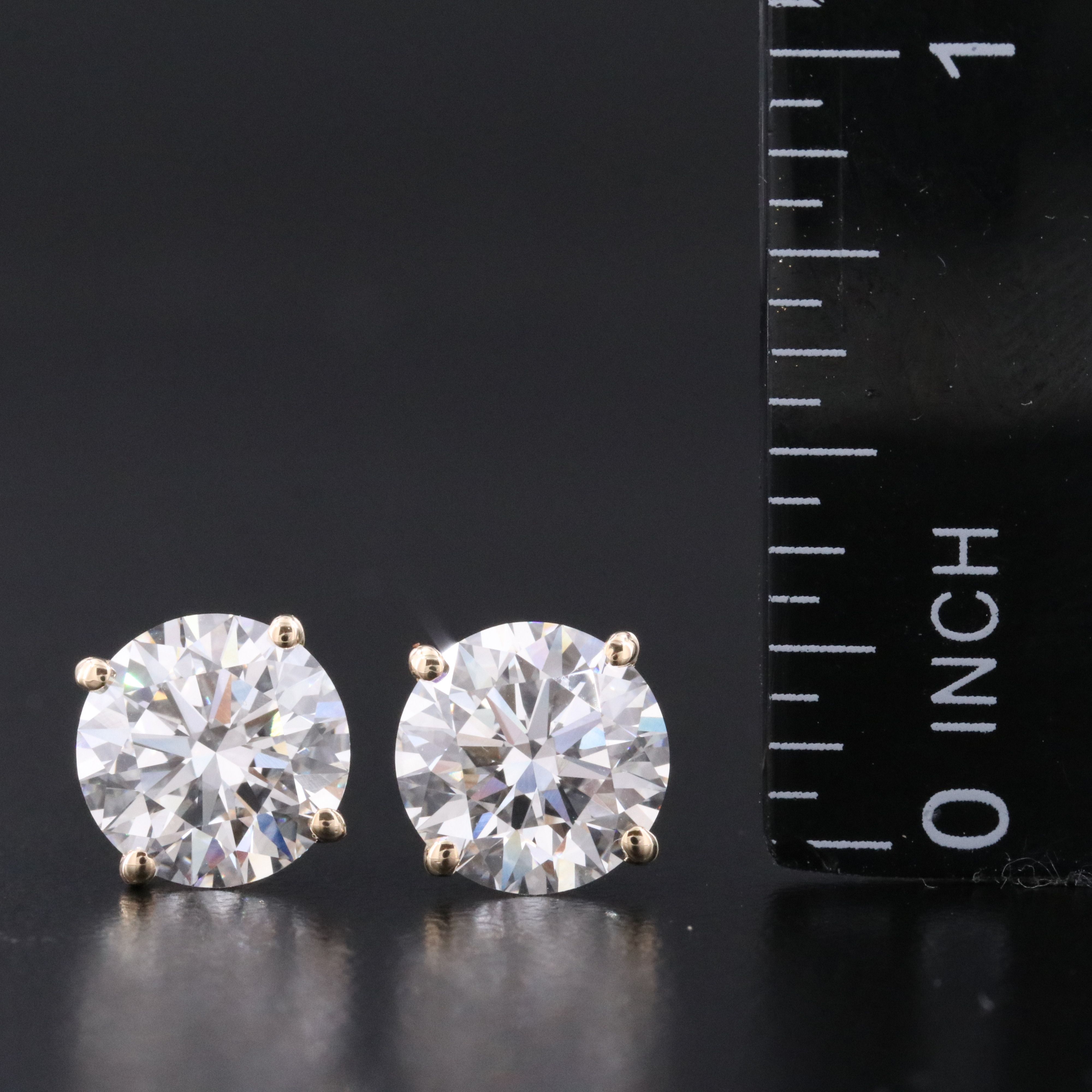 14K 5.08 CT Lab Grown Diamond Stud Earrings with IGI Report