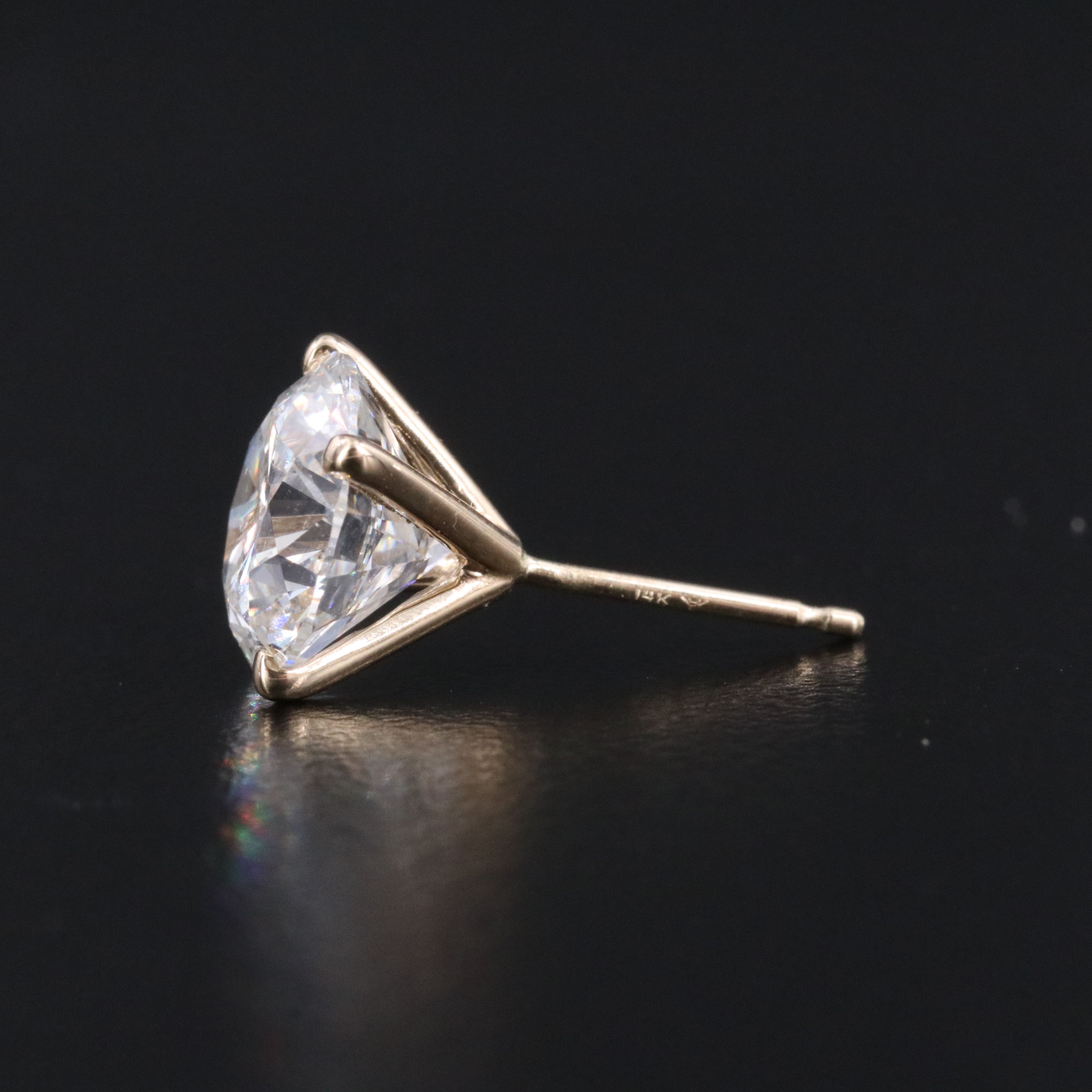 14K 5.08 CT Lab Grown Diamond Stud Earrings with IGI Report