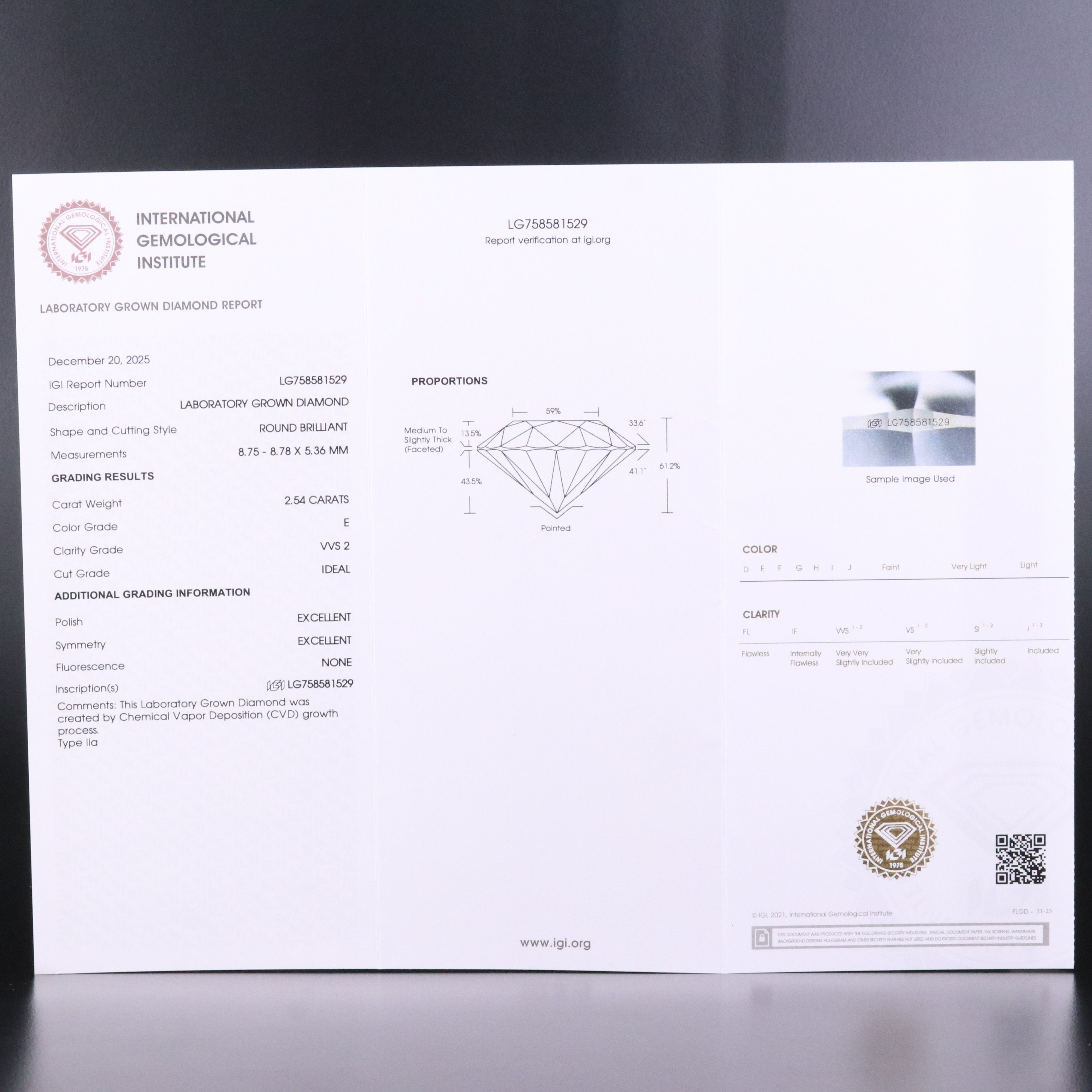 14K 5.08 CT Lab Grown Diamond Stud Earrings with IGI Report