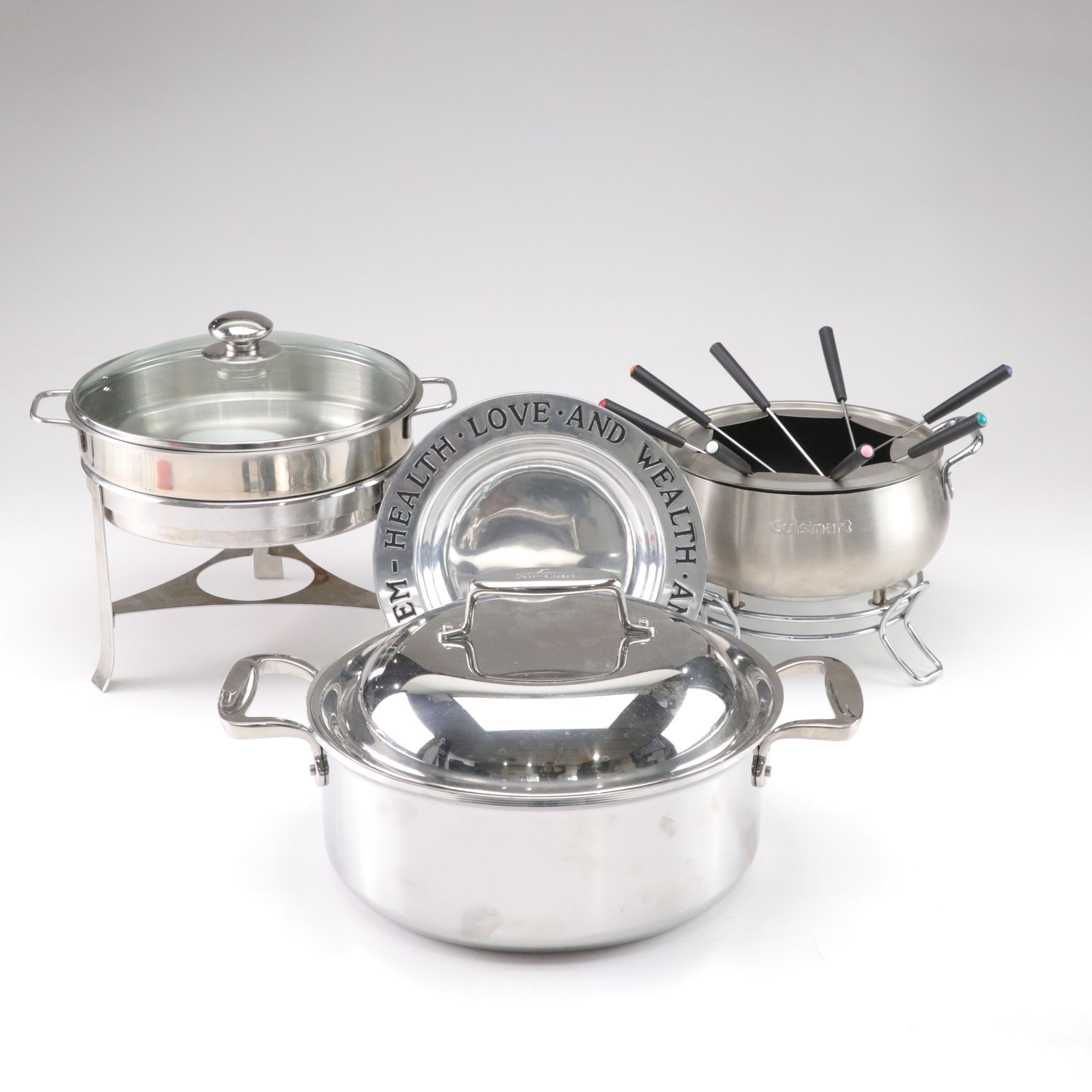 All-Clad Stainless Steel Stock Pot with Fondue Set and More
