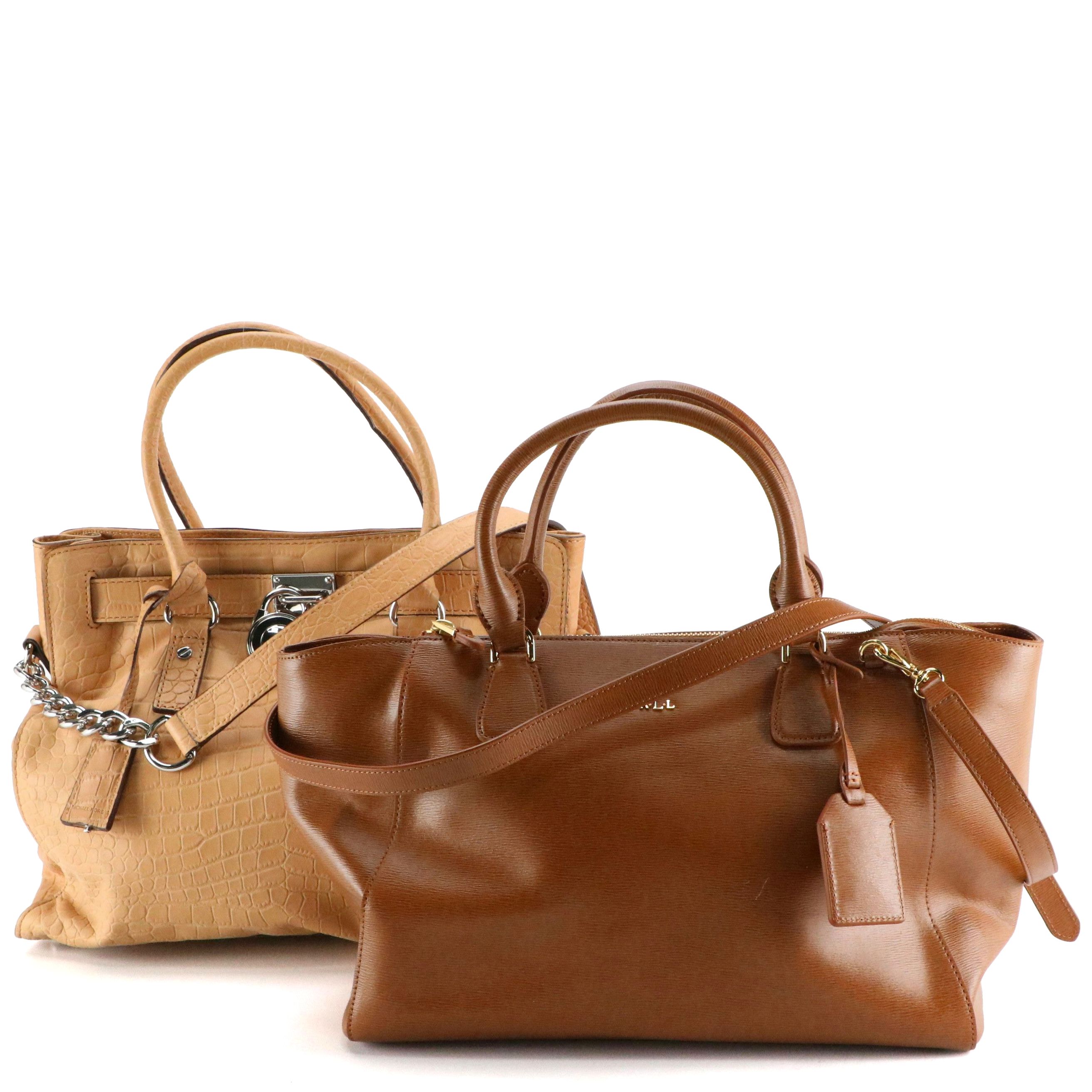 Lauren Ralph Lauren Newbury Stefanie Zip Satchel and Michael Kors Hamilton Bag