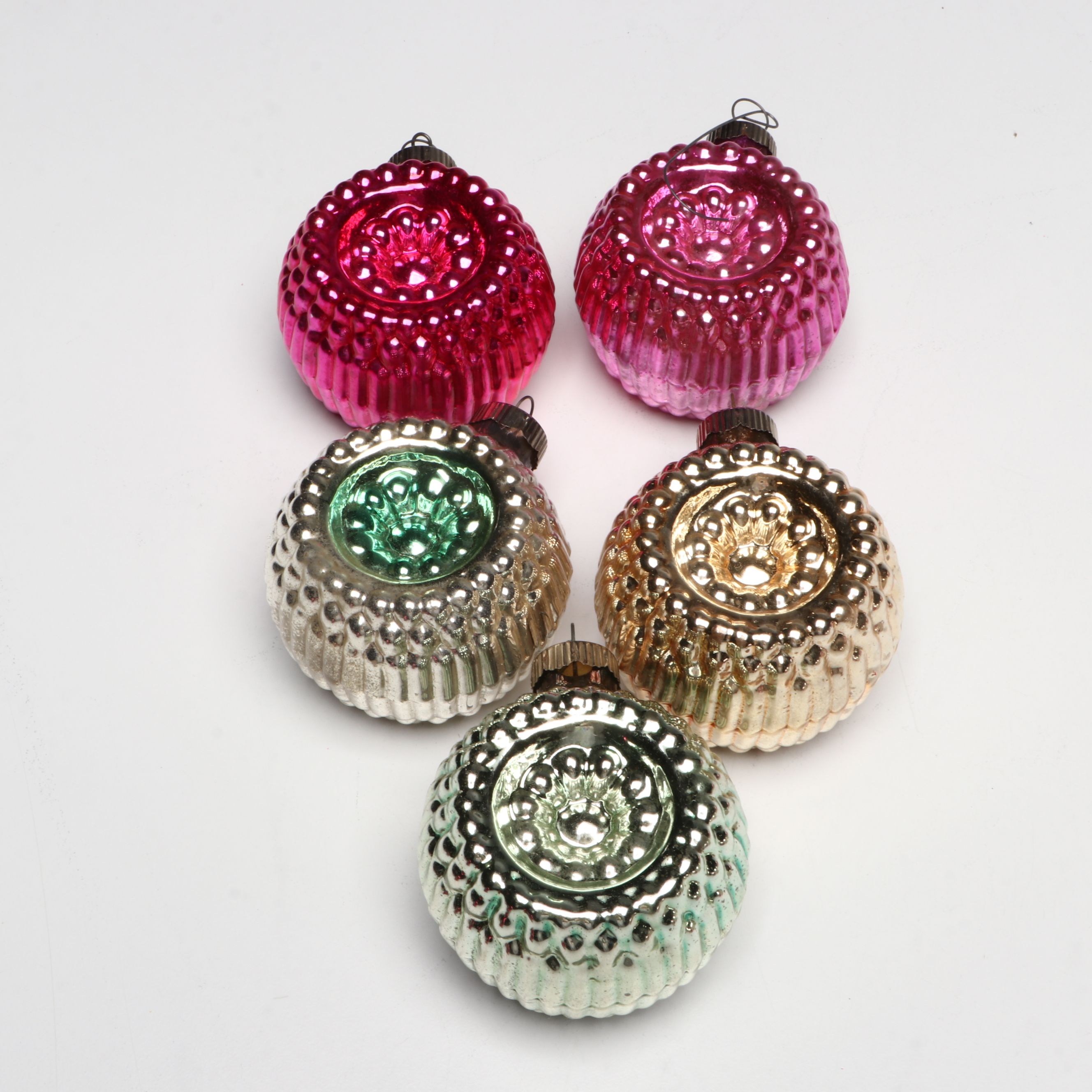 Vintage Shiny Brite and Other Mercury Glass Ornaments, Mid to Late 20th Century