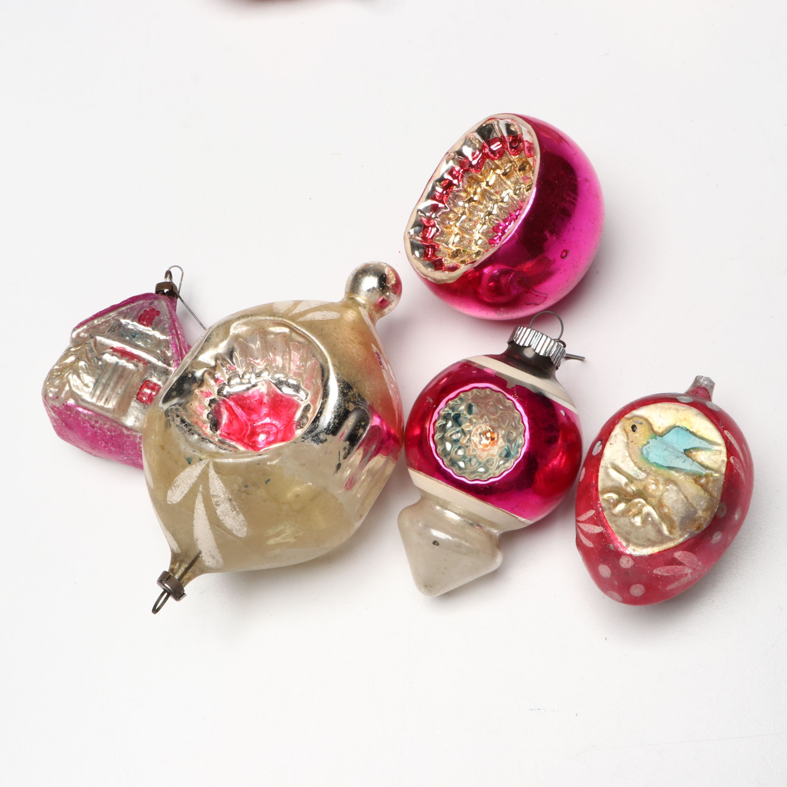 Vintage Shiny Brite and Other Mercury Glass Ornaments, Mid to Late 20th Century