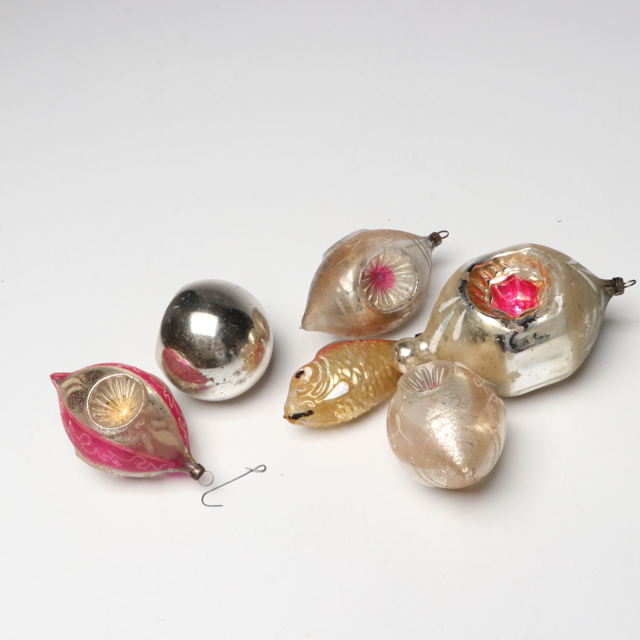 Vintage Shiny Brite and Other Mercury Glass Ornaments, Mid to Late 20th Century