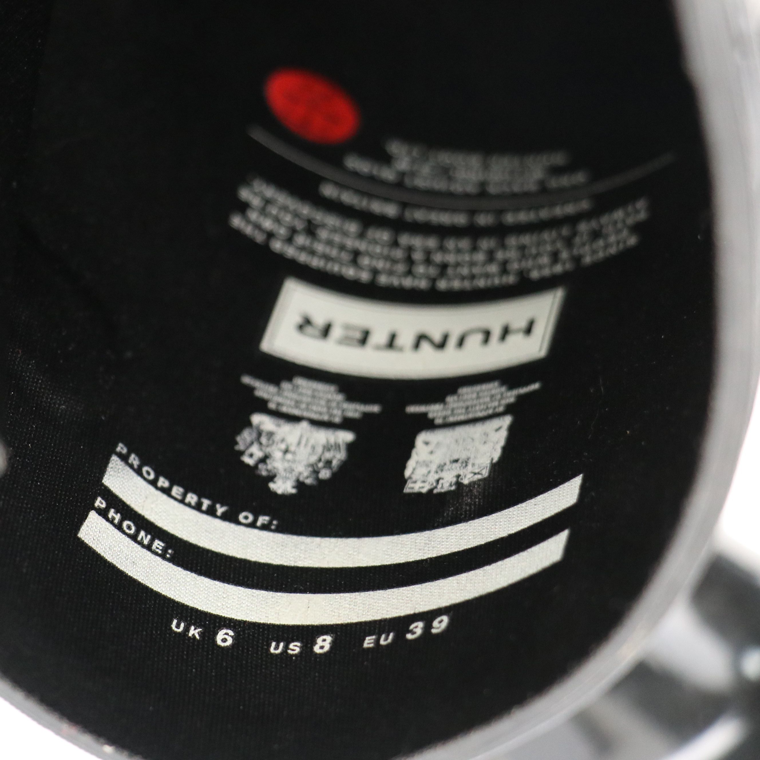 Hunter Original Tall Black Gloss Rain Boots with Recycled Fleece Boot Liners