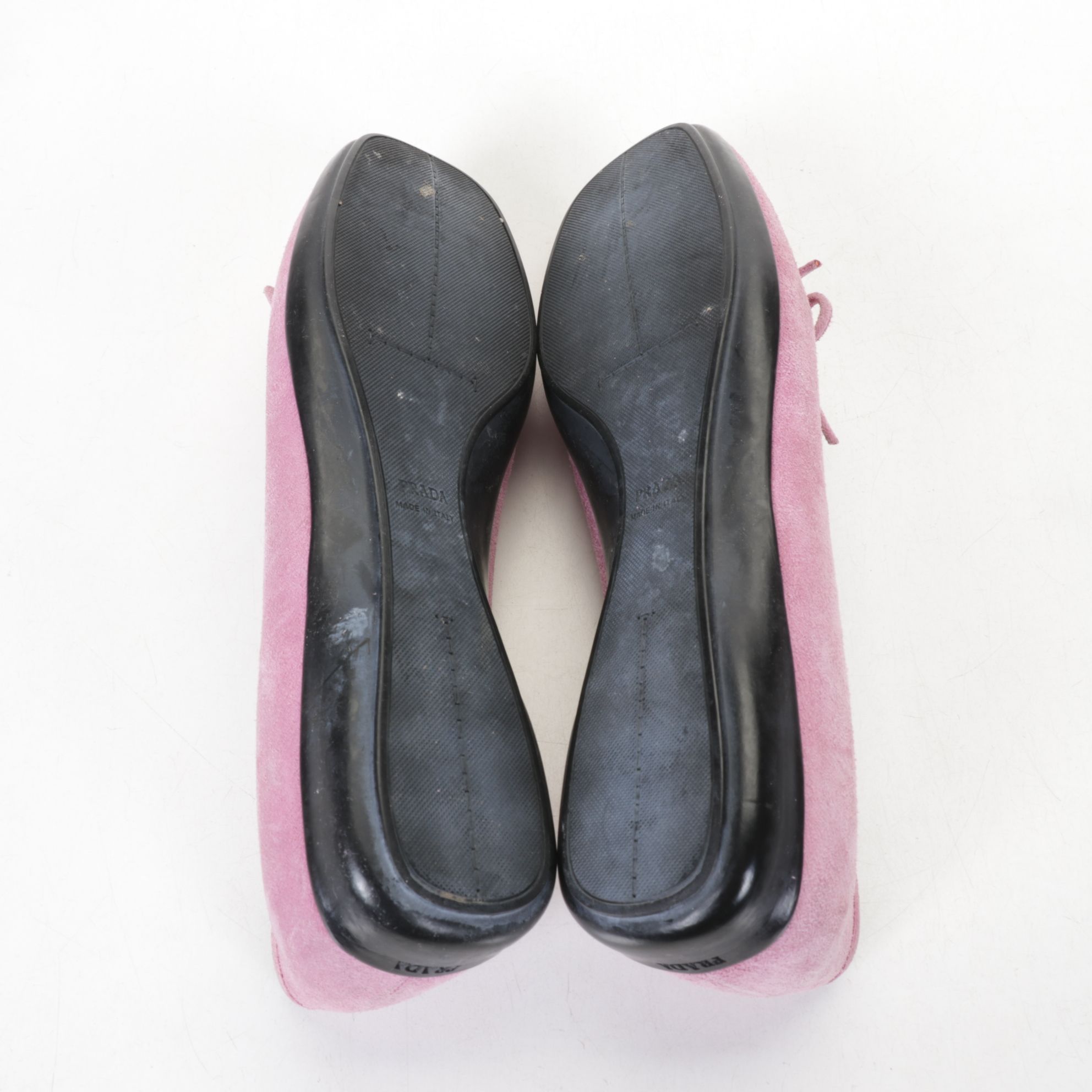 Prada Pink Suede Leather Moc Toe Driving Loafers with Barneys Suede Mules