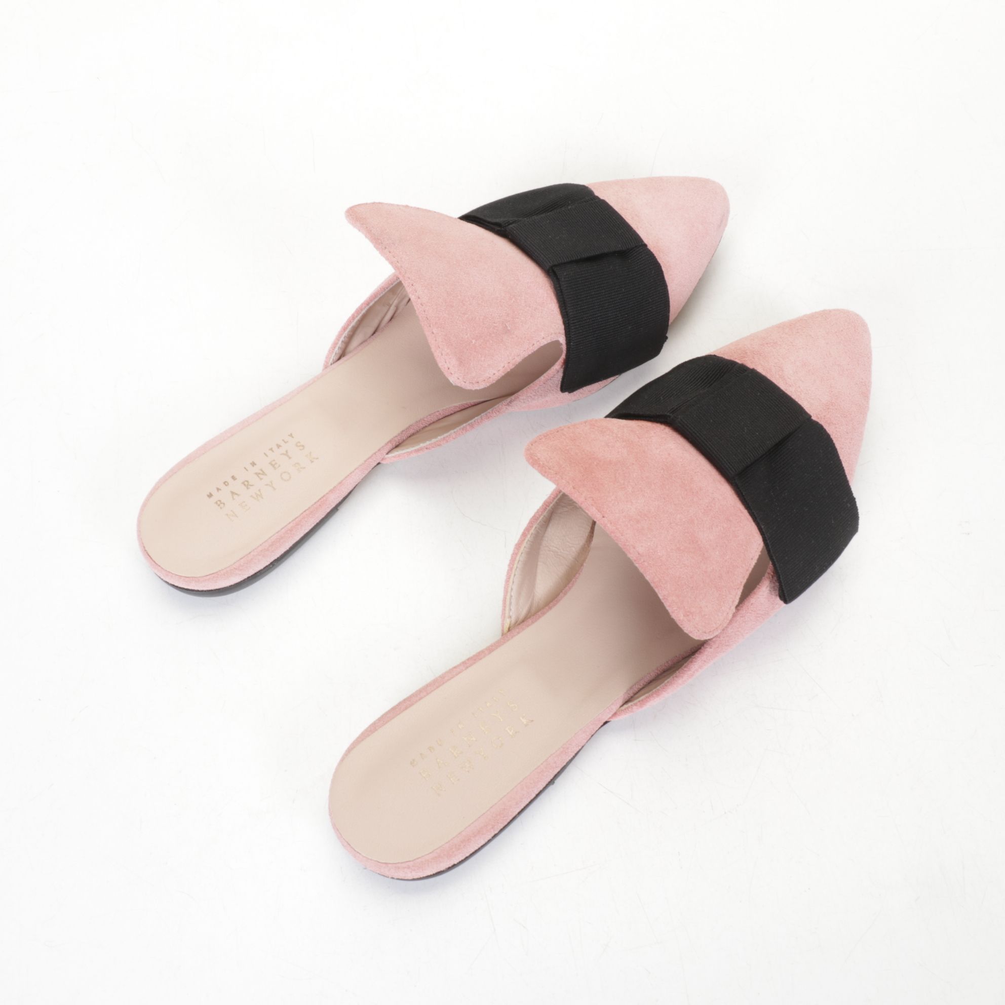 Prada Pink Suede Leather Moc Toe Driving Loafers with Barneys Suede Mules