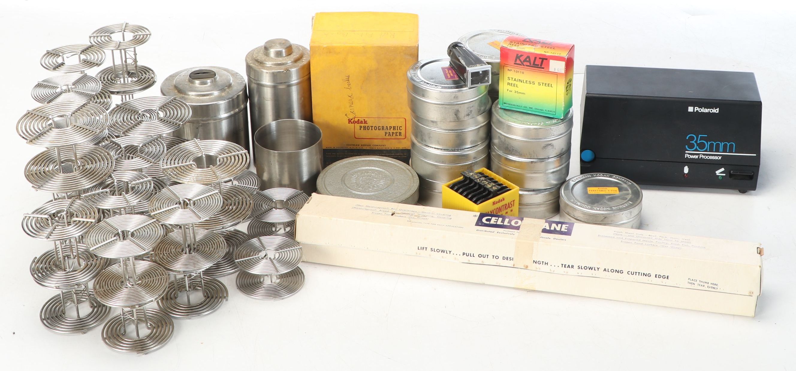 35mm Reels with Film Canisters, Kodak Filters, Polaroid 35mm Processor, More