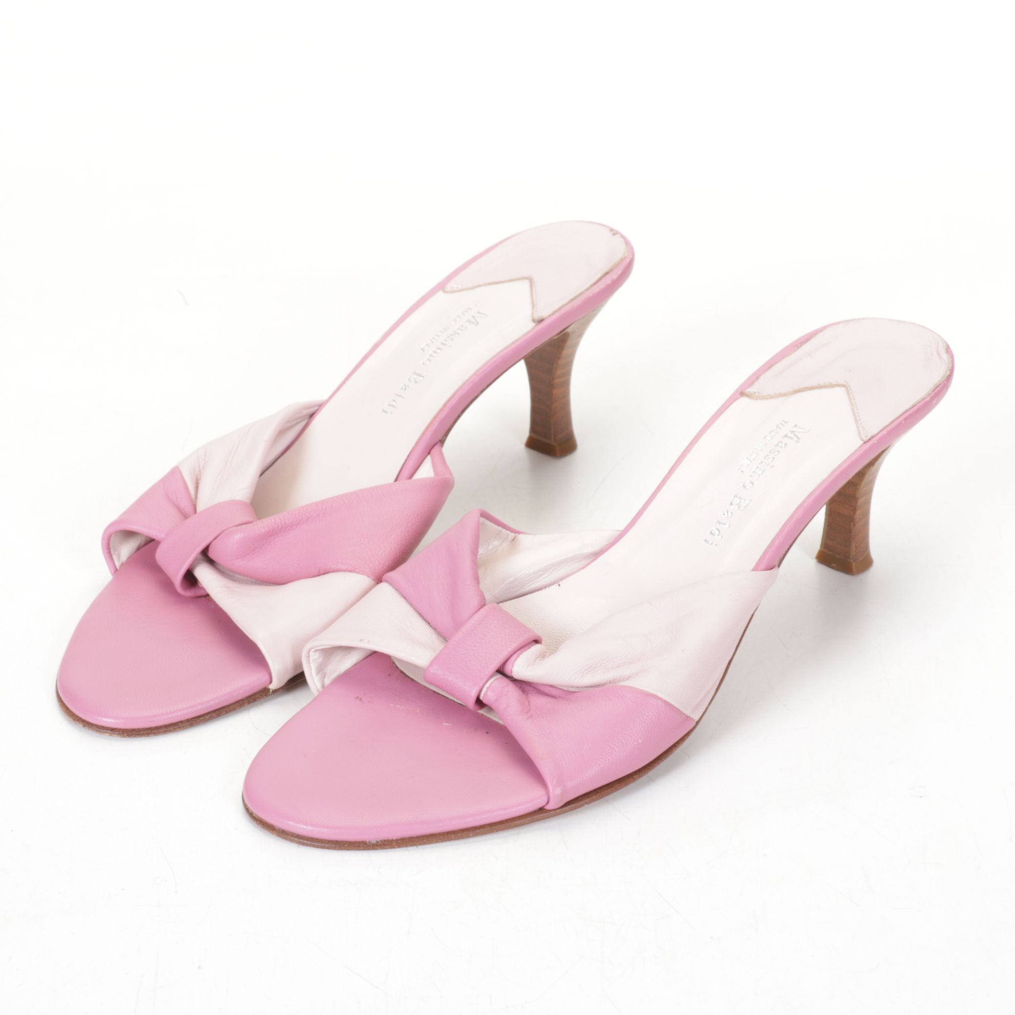 Calvin Klein Black Wedge Sandals and Massimo Baldi Pink Leather Heal Sandals