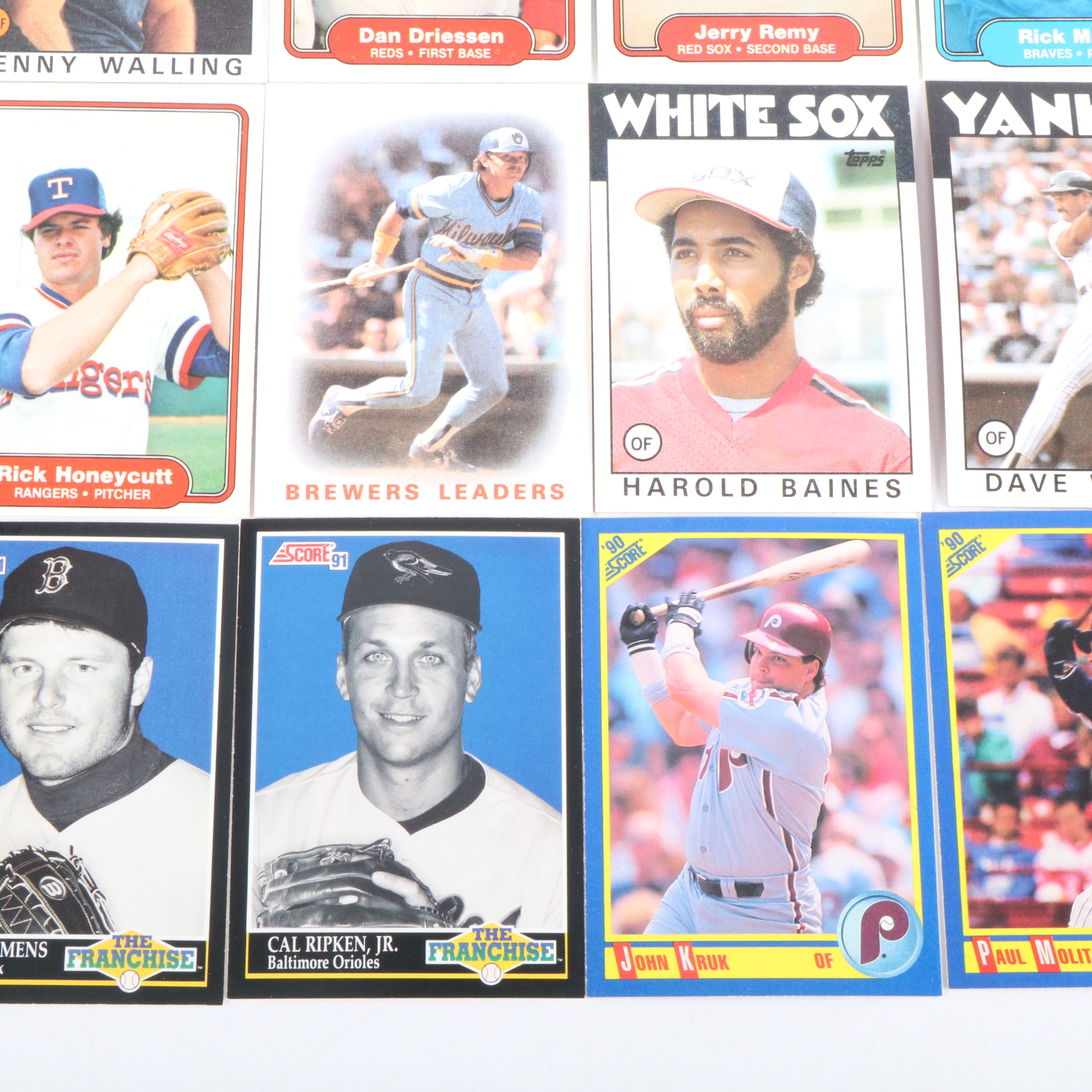 1980s to Early 1990s Topps, Donruss, Fleer, and Score Baseball Cards
