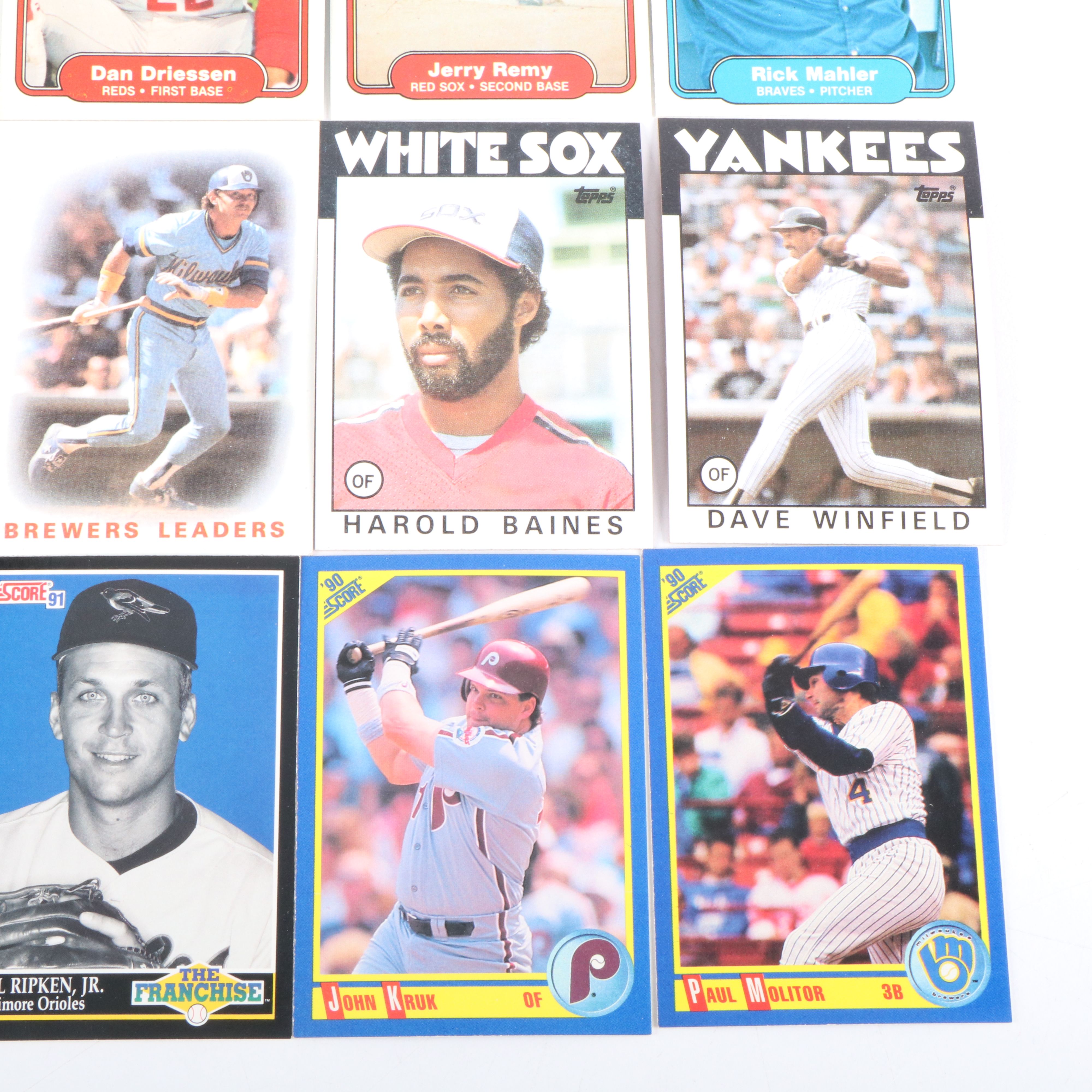 1980s to Early 1990s Topps, Donruss, Fleer, and Score Baseball Cards