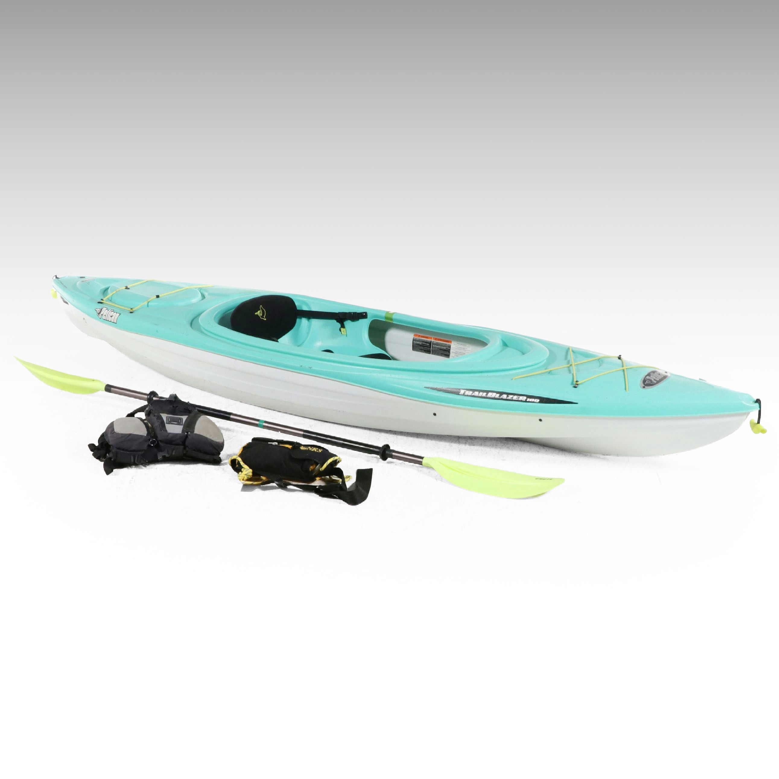 Pelican Trailblazer 100 Blue Kayak with Paddle