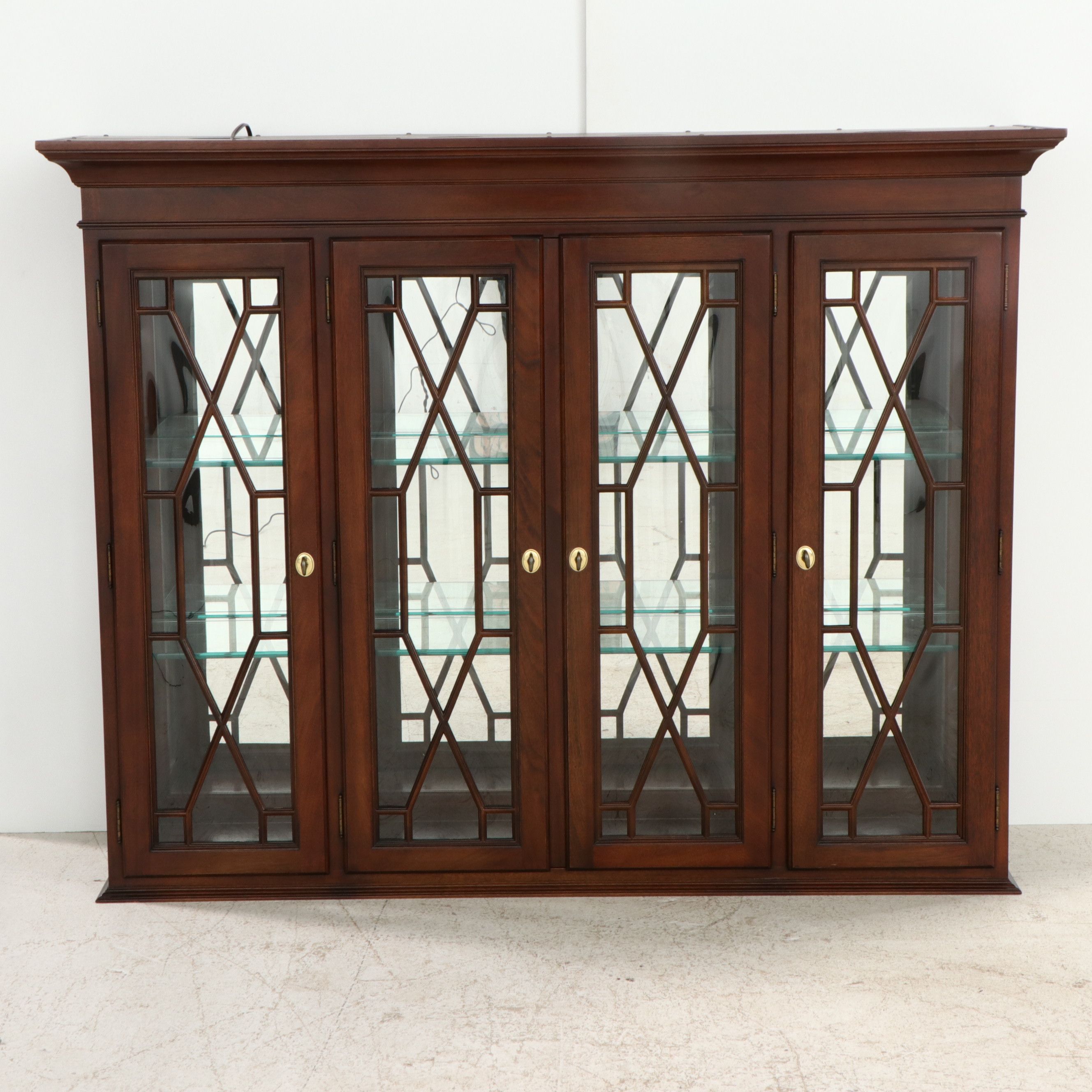 Knob Creek Chippendale Style Mahogany Breakfront China Cabinet