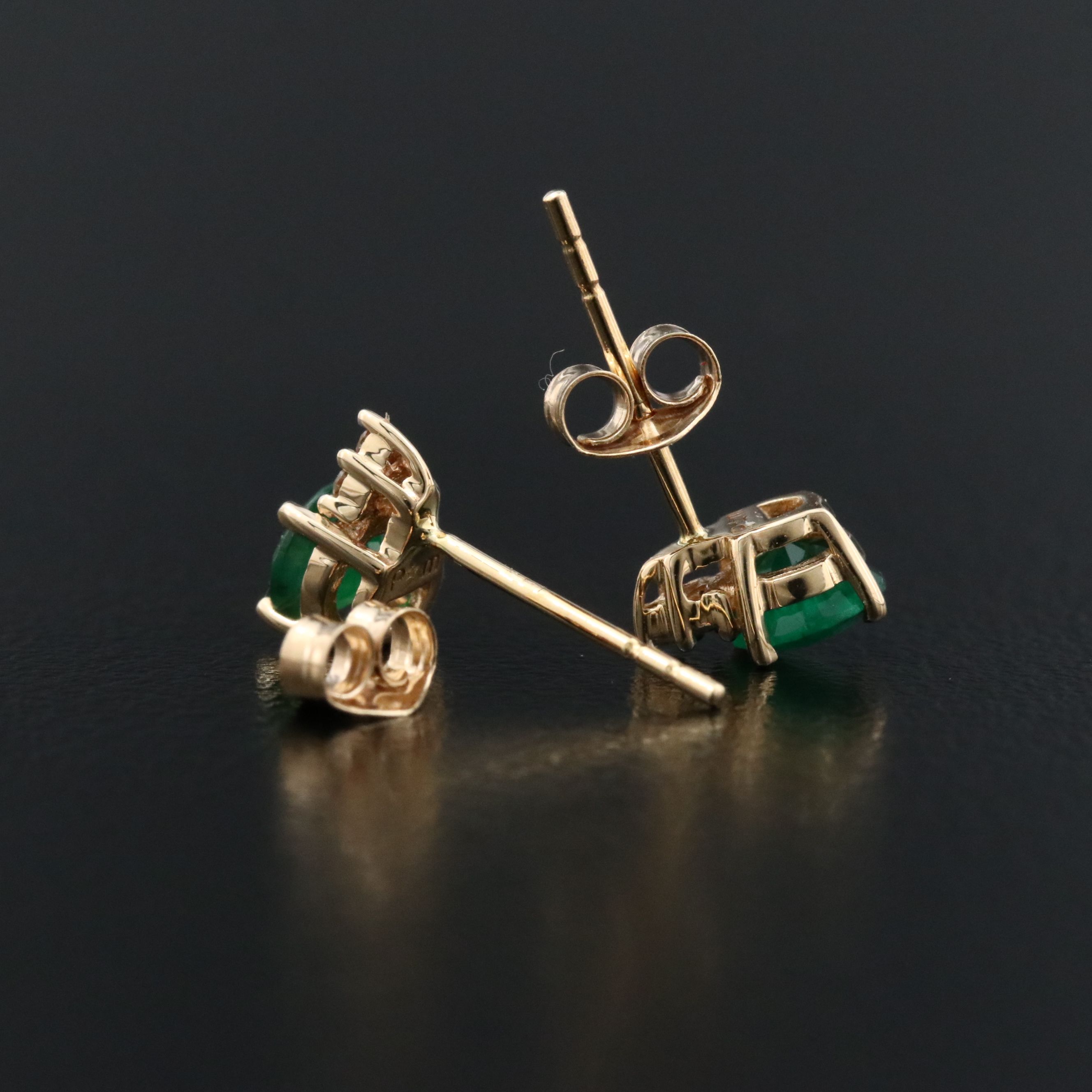 14K Emerald and Diamond Earrings