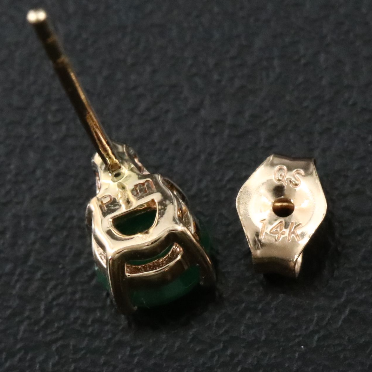 14K Emerald and Diamond Earrings