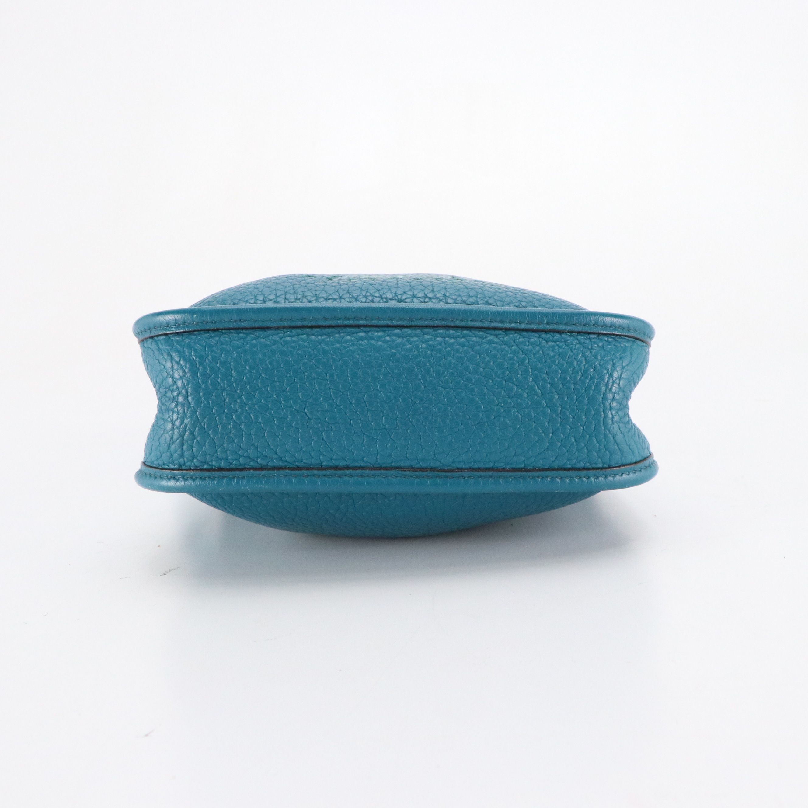 Hermès Evelyne Mini Crossbody Bag in Blue Jean Clemence Leather