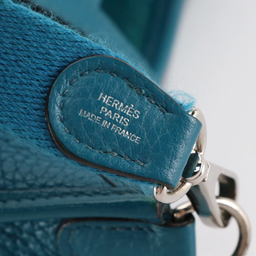 Hermès Evelyne Mini Crossbody Bag in Blue Jean Clemence Leather | EBTH