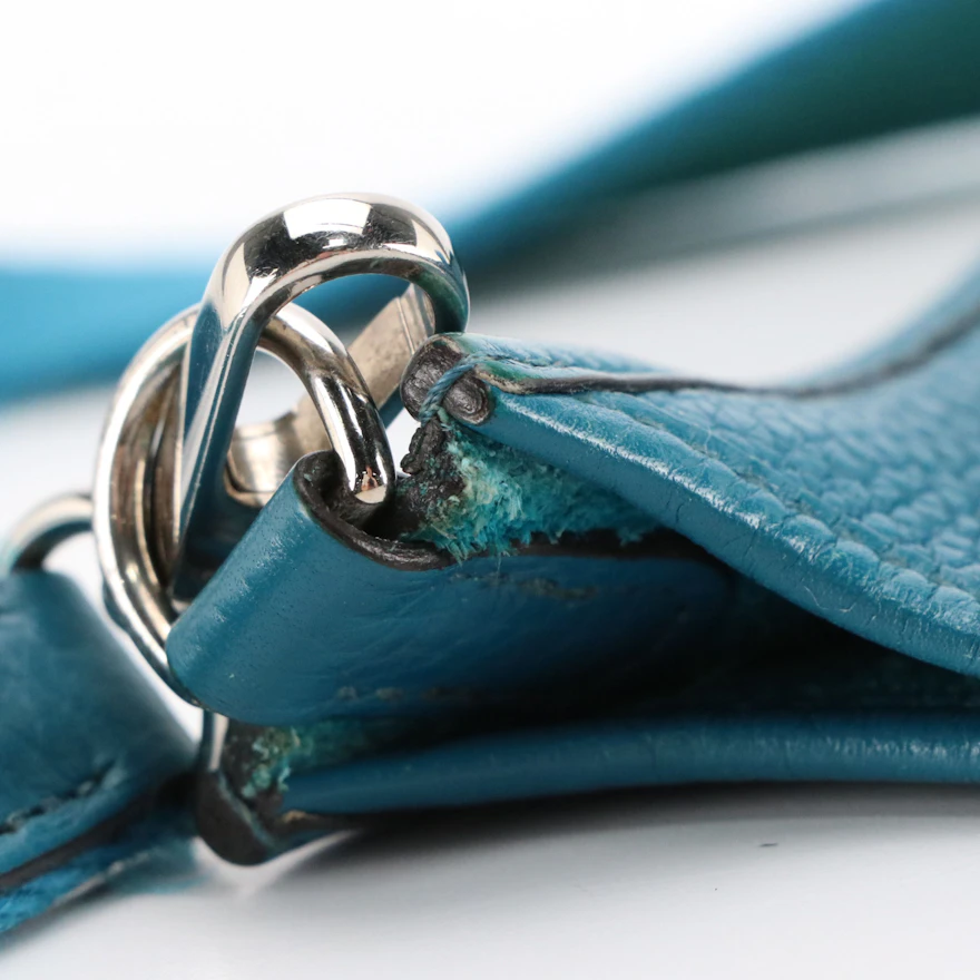 Hermès Evelyne Mini Crossbody Bag in Blue Jean Clemence Leather | EBTH