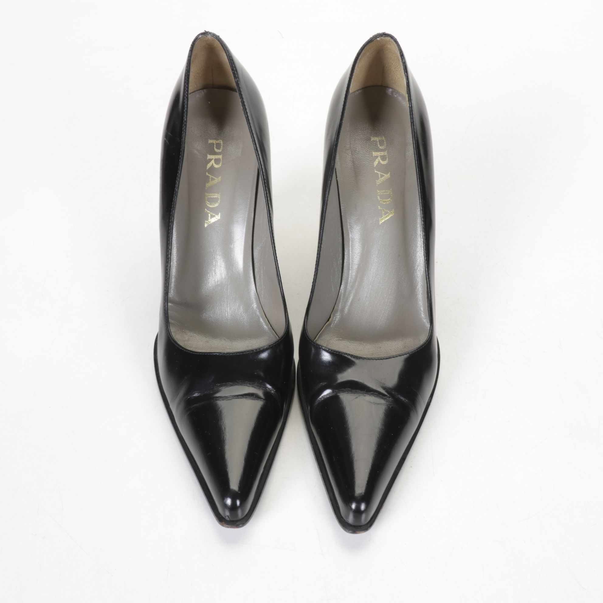 Prada Black Leather Block Heel Pumps and Lauren Ralph Lauren Strappy Heels