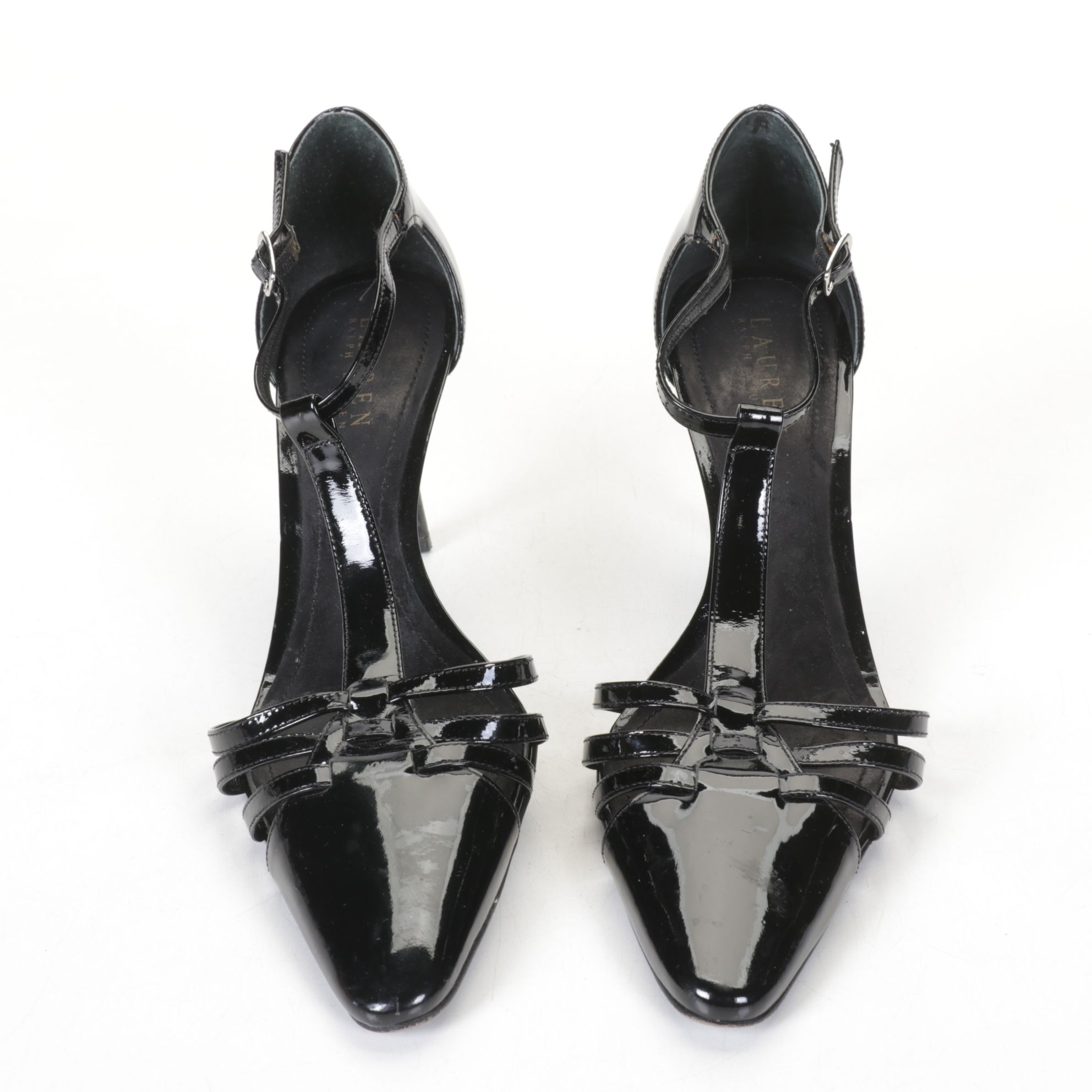 Prada Black Leather Block Heel Pumps and Lauren Ralph Lauren Strappy Heels