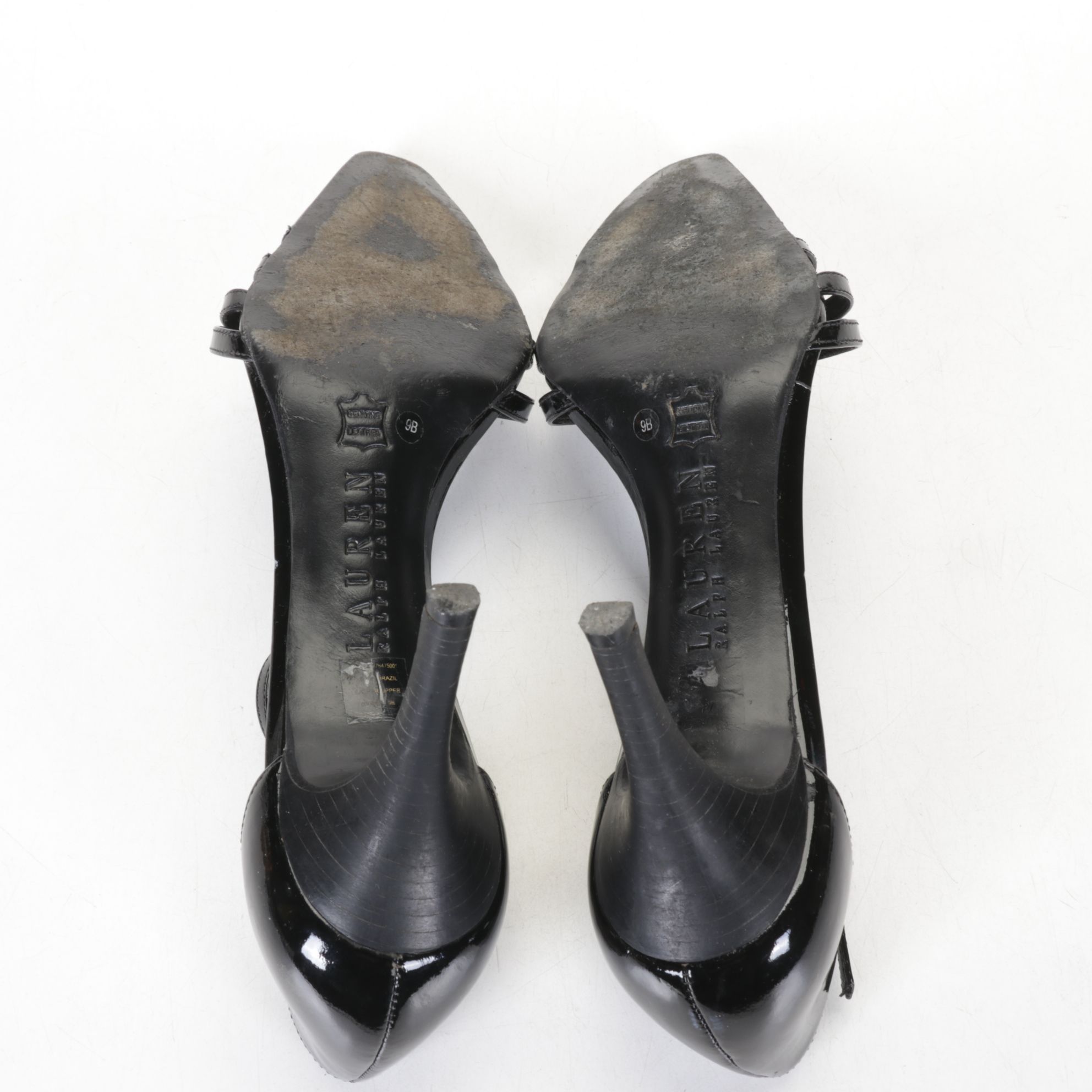 Prada Black Leather Block Heel Pumps and Lauren Ralph Lauren Strappy Heels