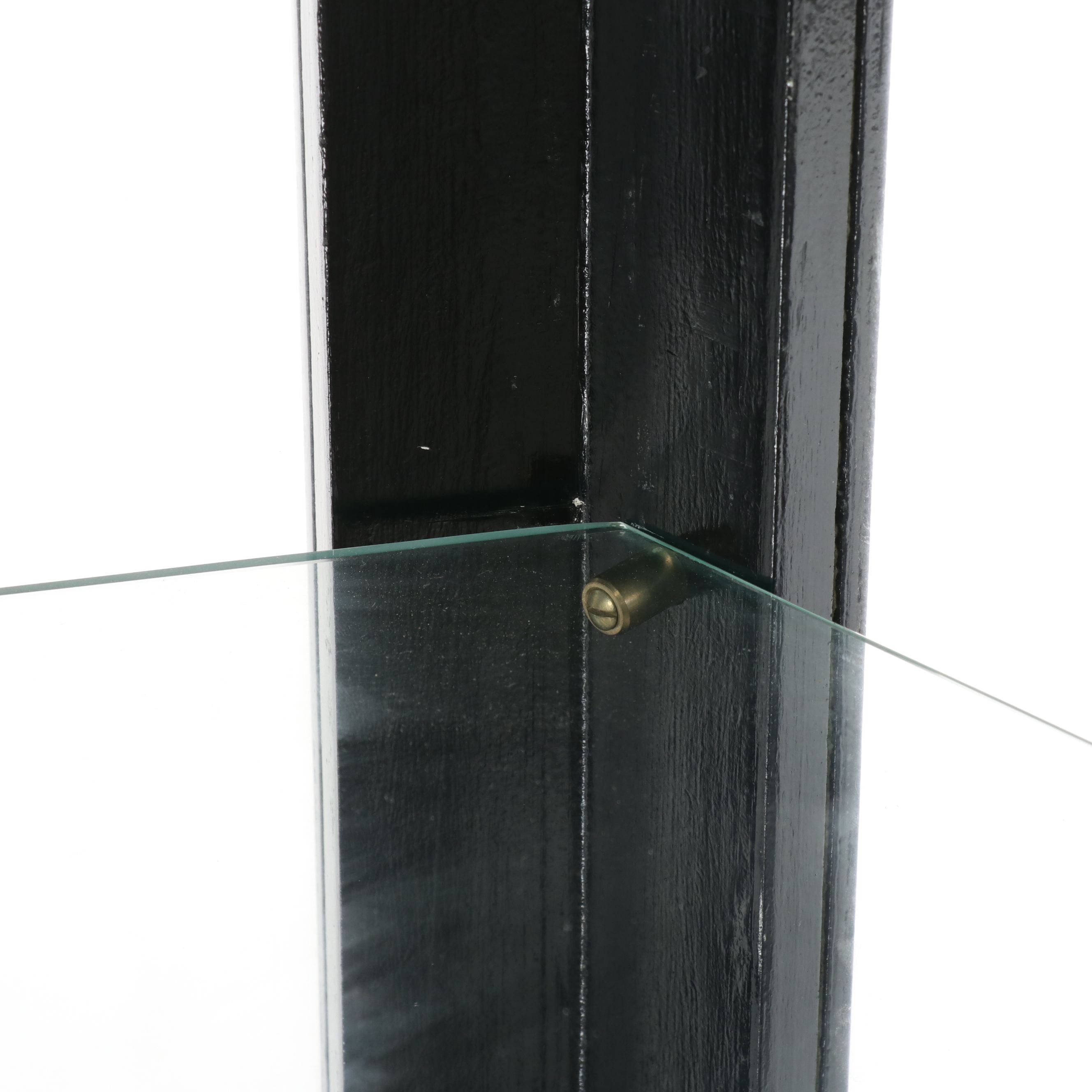 Hollywood Regency Style Chinoiserie Black Lacquer Pagoda Shaped Vitrine