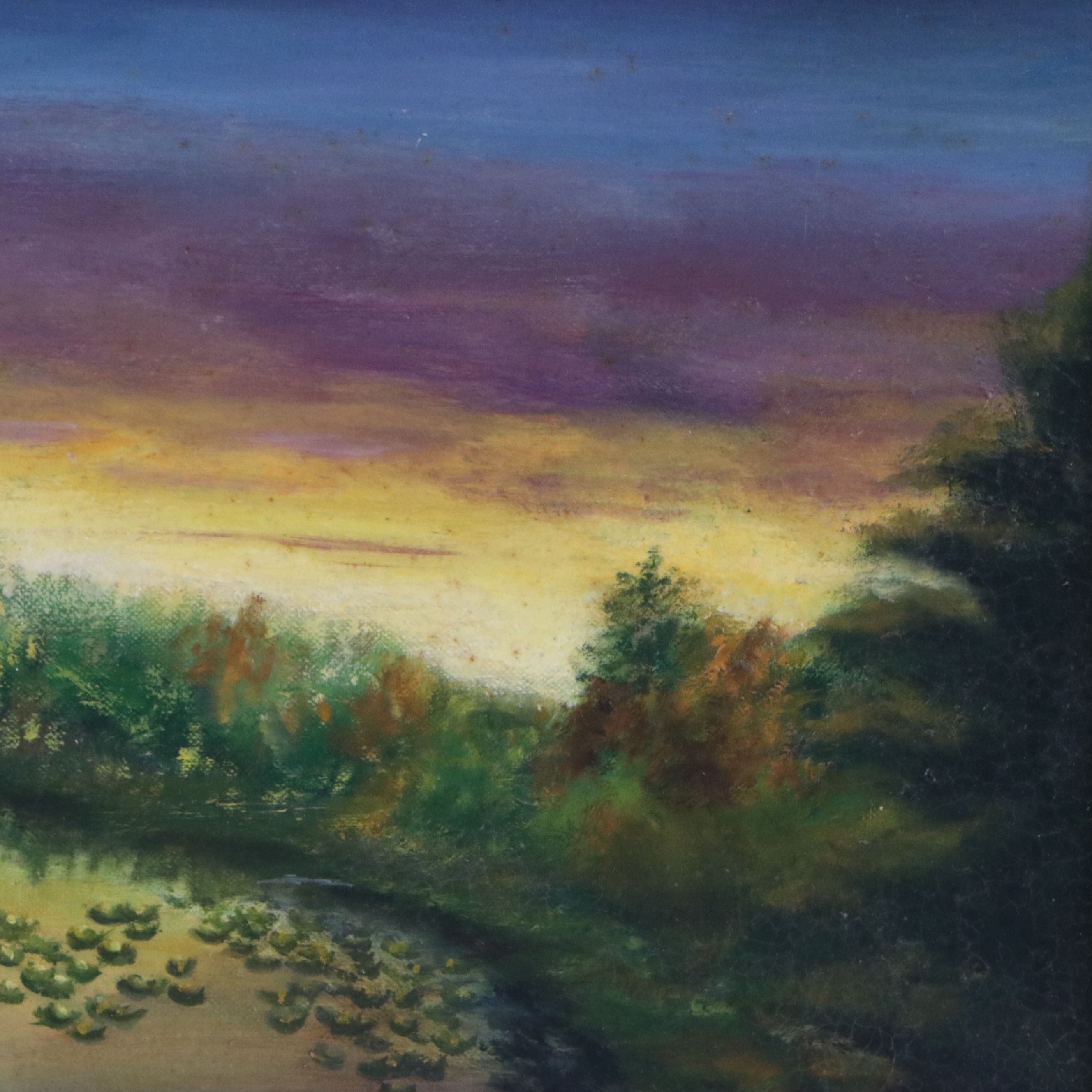 Irene Robinson Oil Painting of Tropical Aquatic Landscape at Dusk