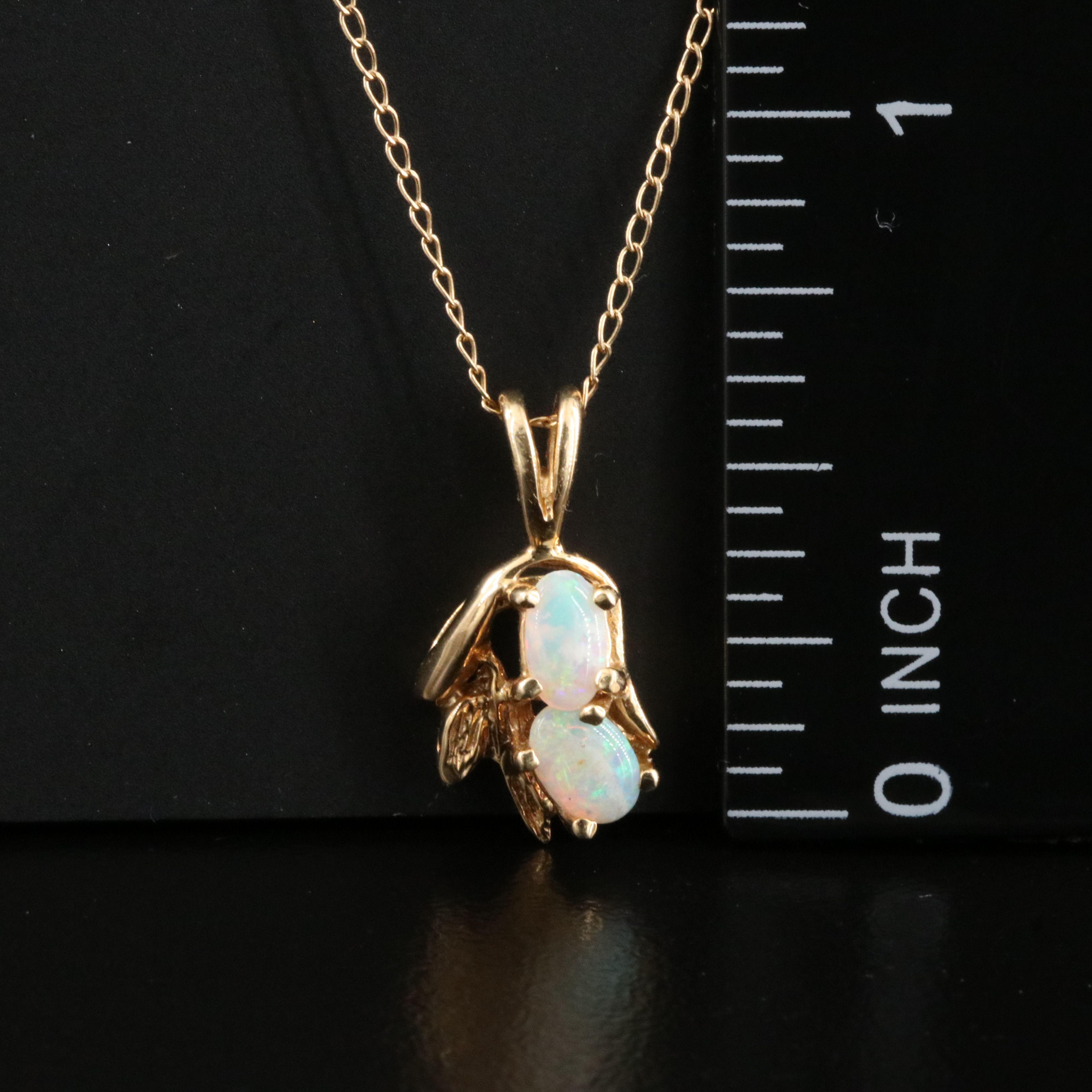 14K Opal Pendant Necklace