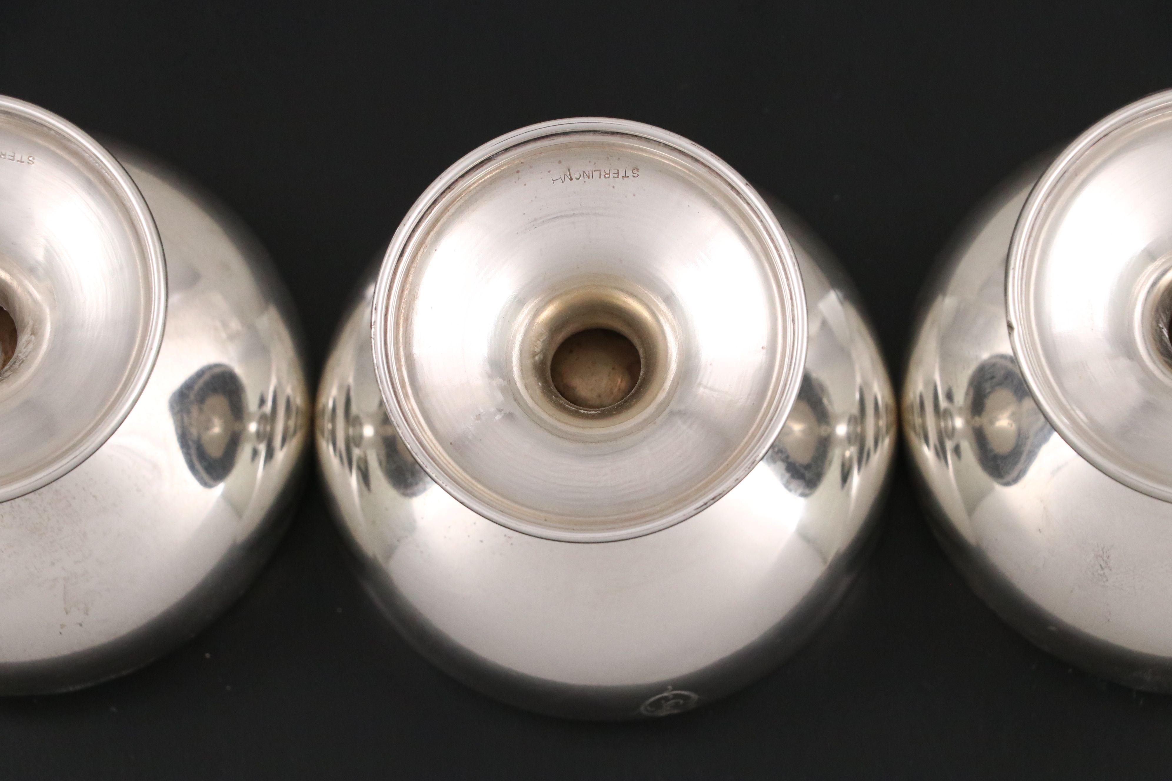 Moore & Hofman Sterling Silver Low Sherbet Cups, Early to Mid-20th Century