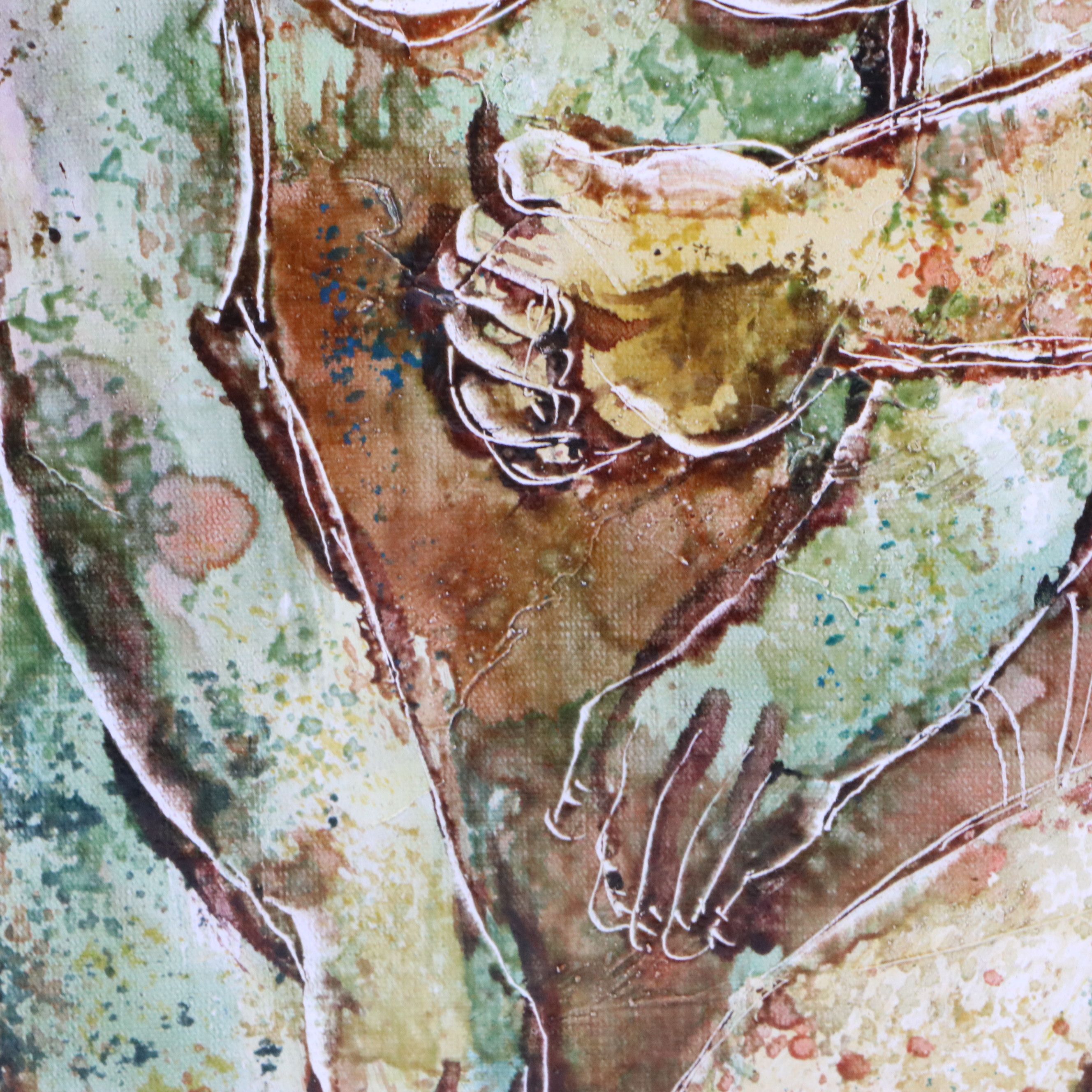 Calvin Waller Burnett Stylized Figures Oil Painting