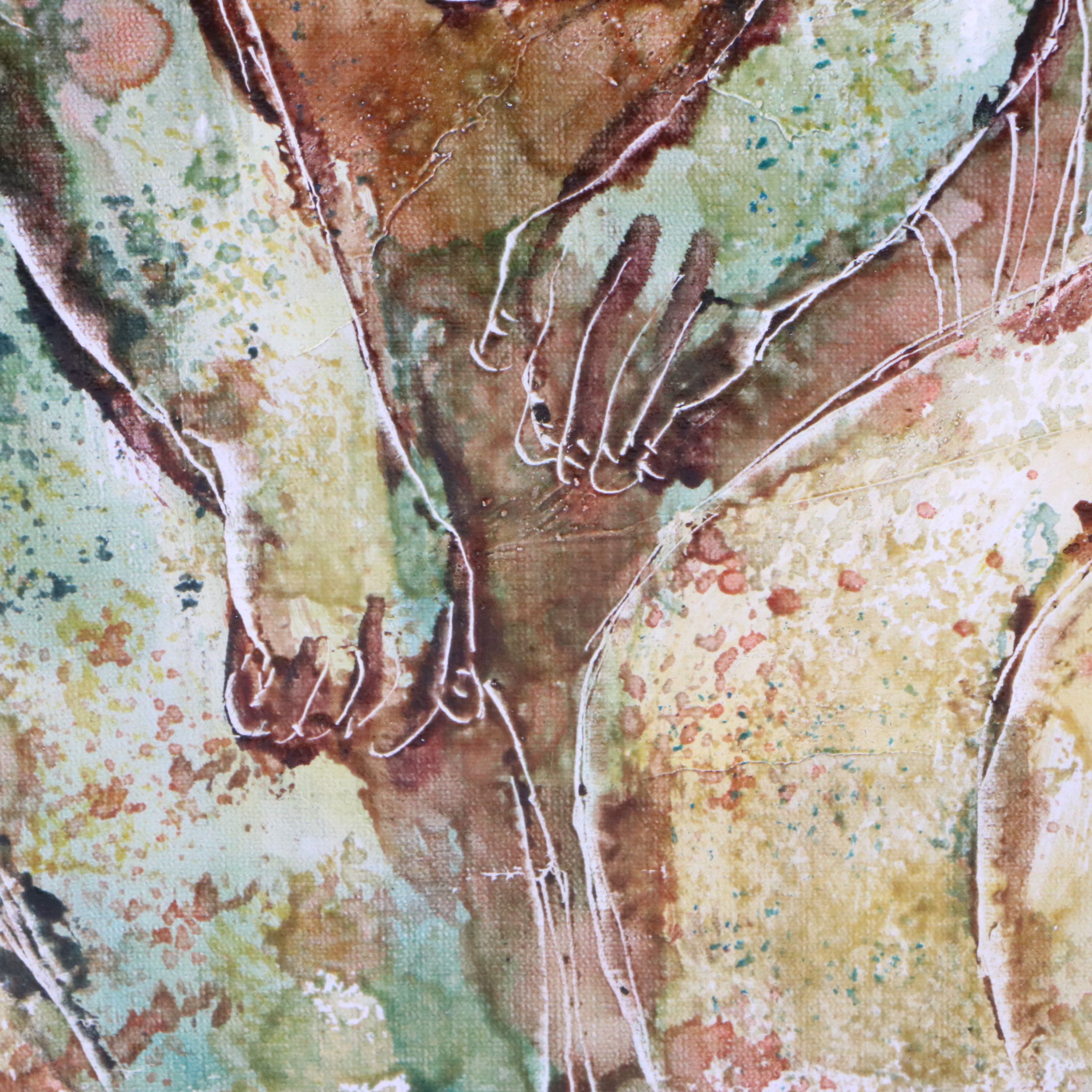 Calvin Waller Burnett Stylized Figures Oil Painting